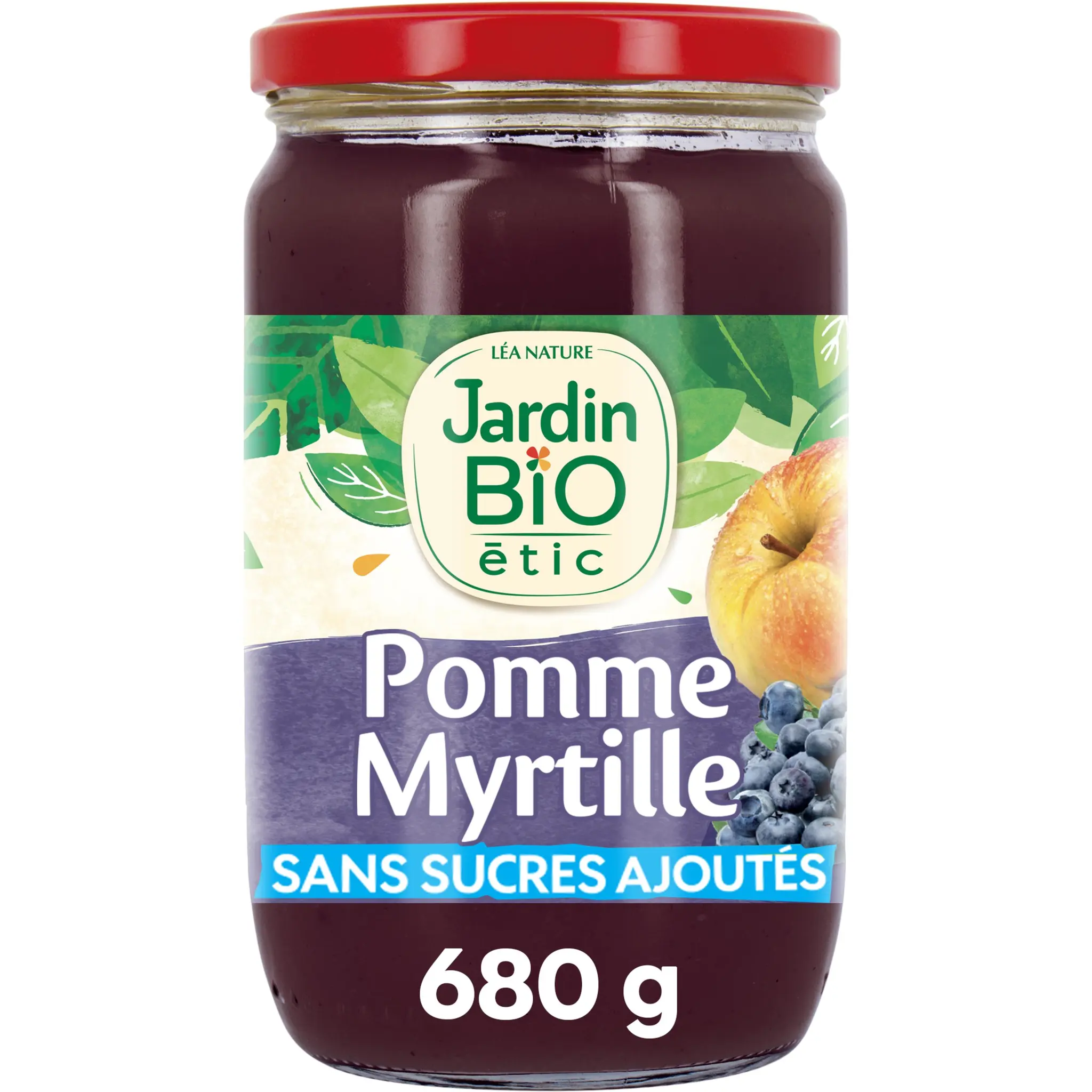 JARDIN BIO ETIC Dessert de pomme myrtille sans sucres ajoutés en bocal