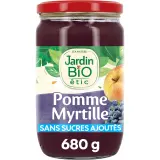 JARDIN BIO ETIC Dessert de pomme myrtille sans sucres ajoutés en bocal