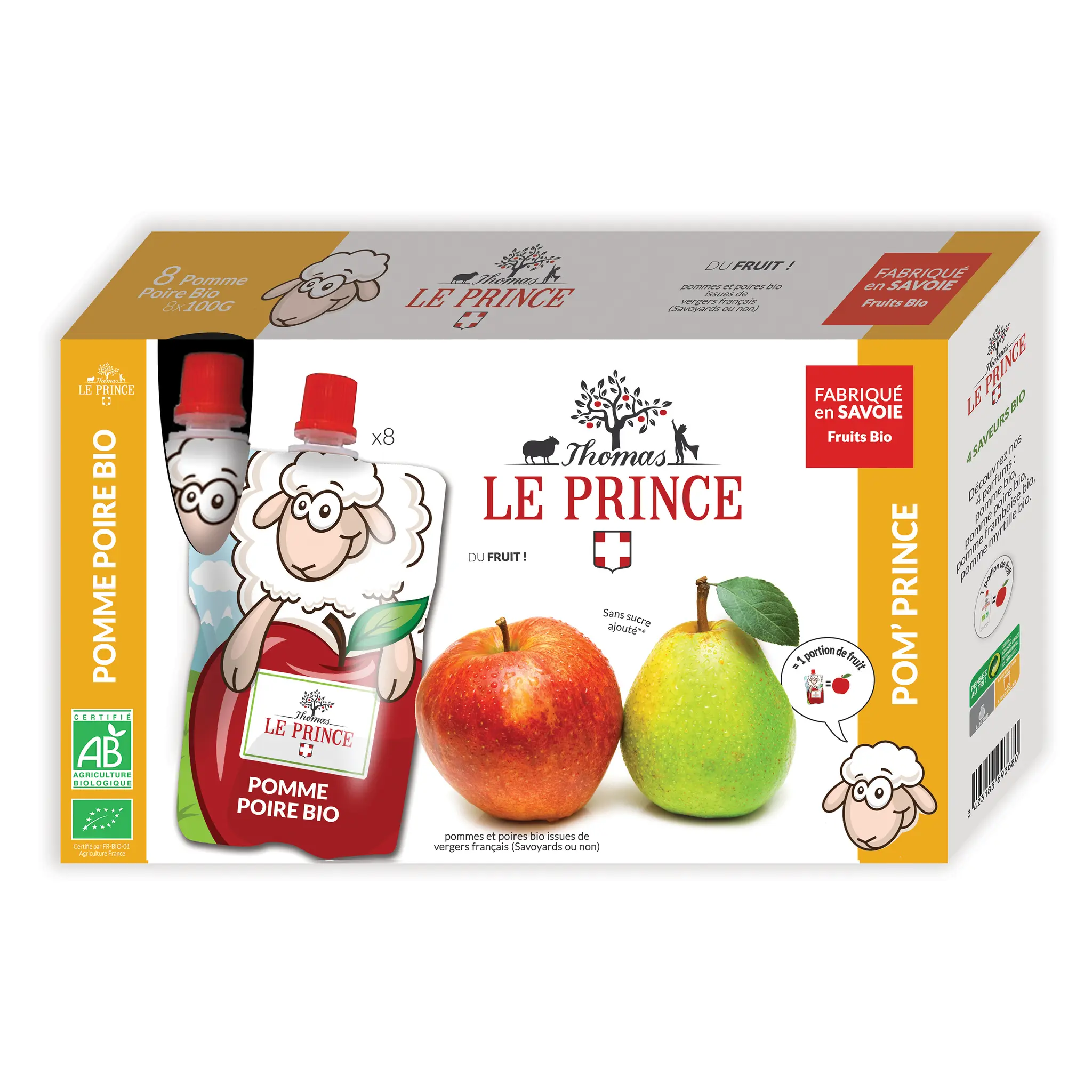 THOMAS LE PRINCE Gourdes compote pomme poire bio