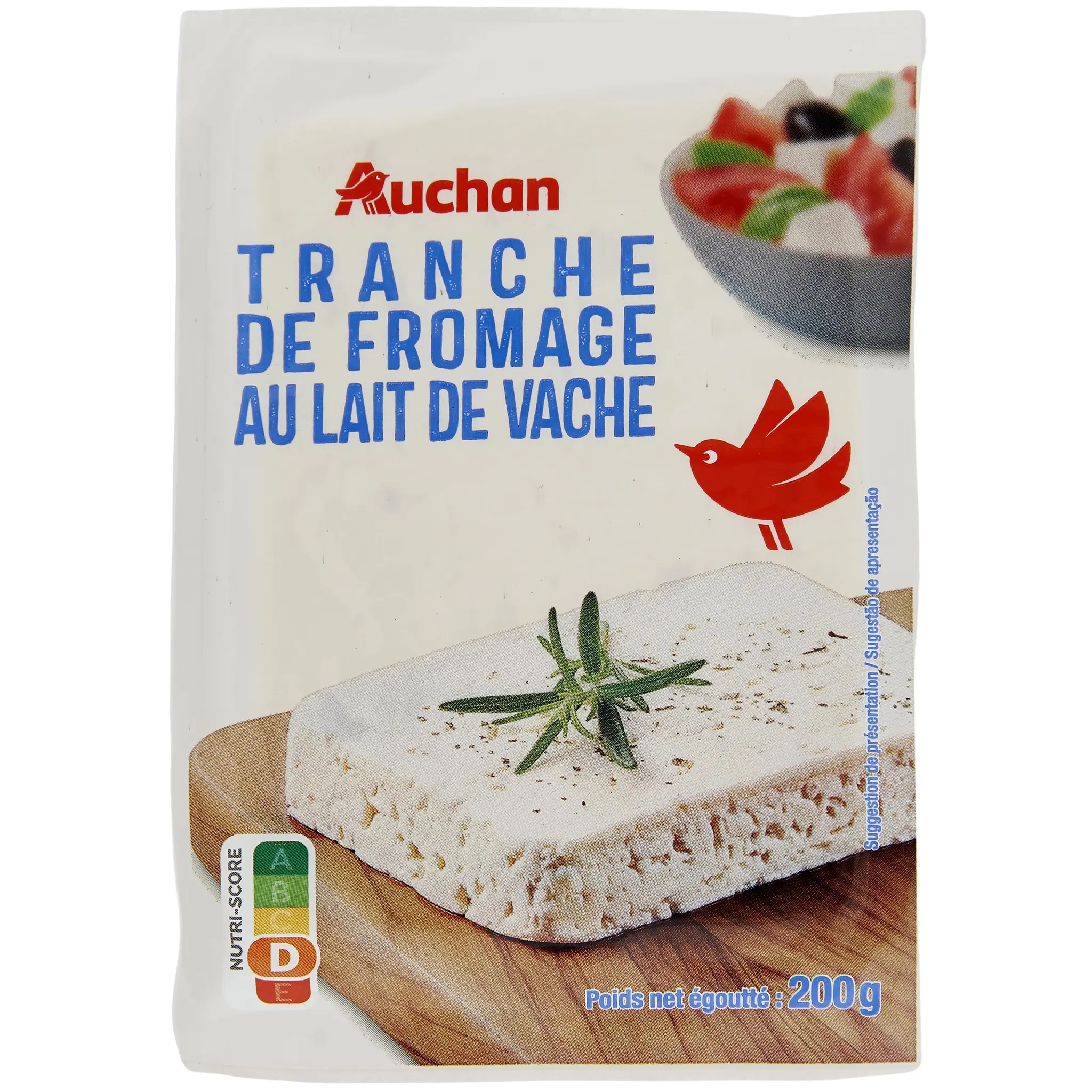 AUCHAN Tranche de fromage au lait de vache