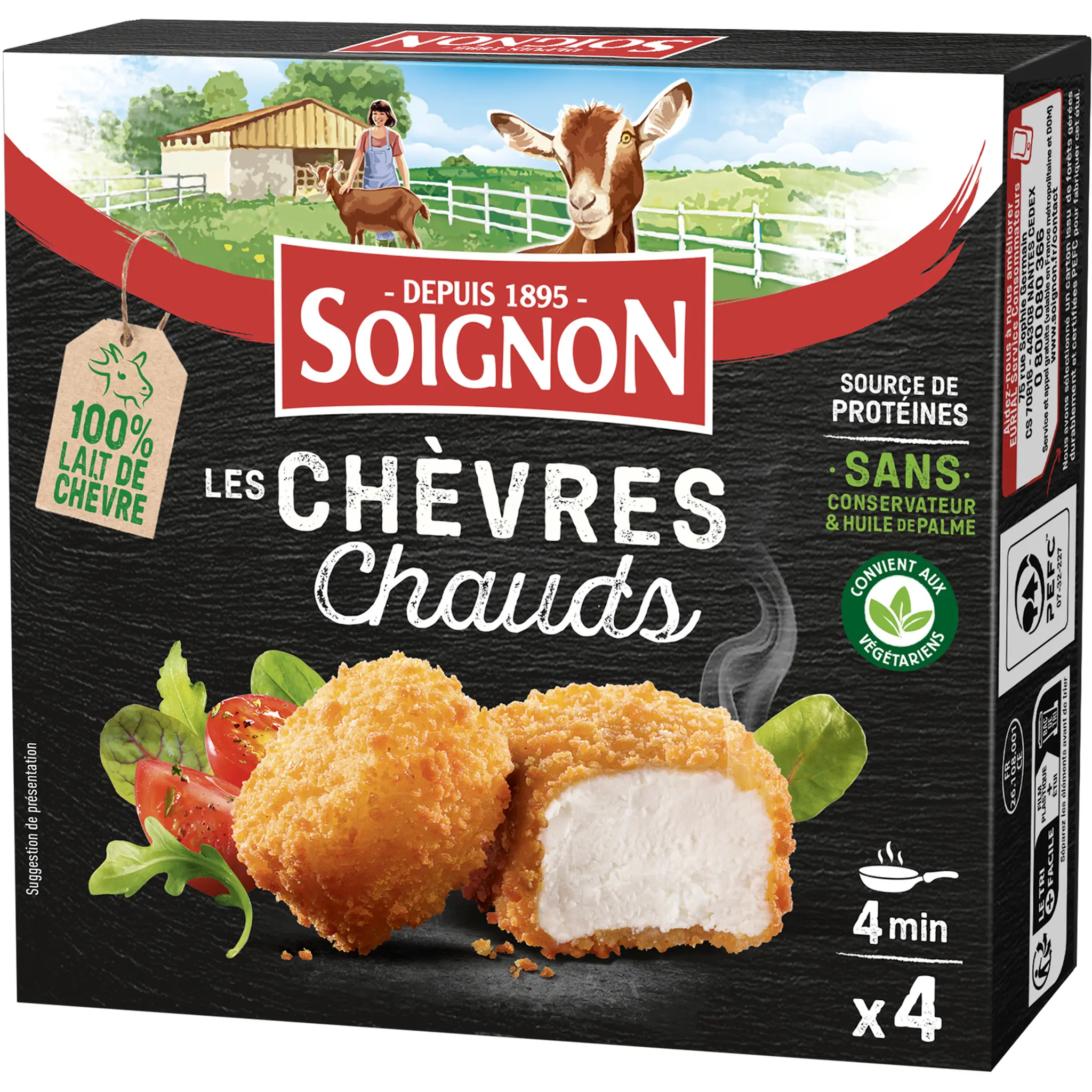SOIGNON Fromage de chèvre chaud prêt à dorer