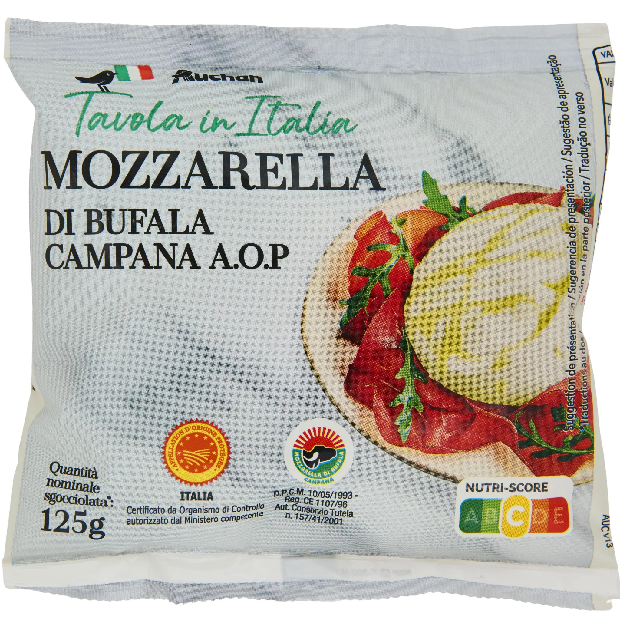 AUCHAN TAVOLA IN ITALIA Mozzarella di Bufala Campana AOP