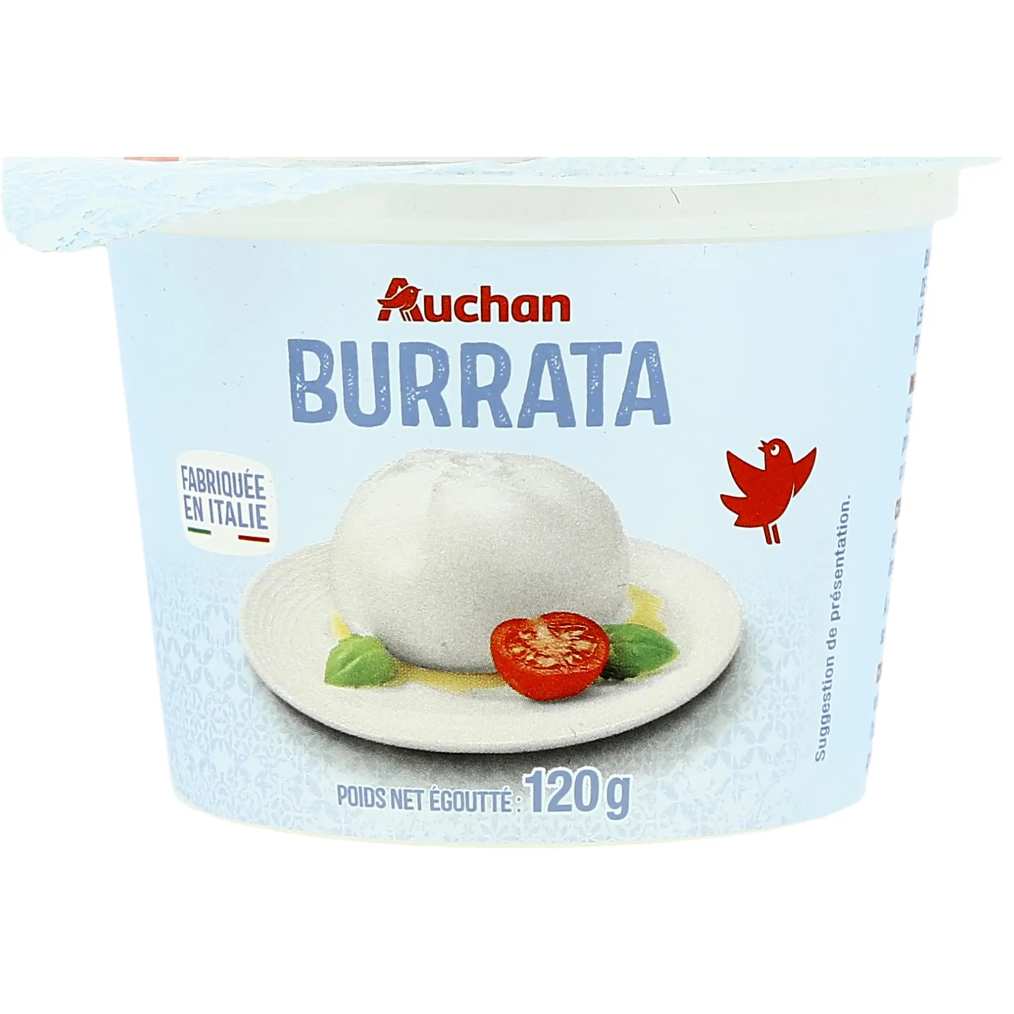 AUCHAN Burrata au lait de vache