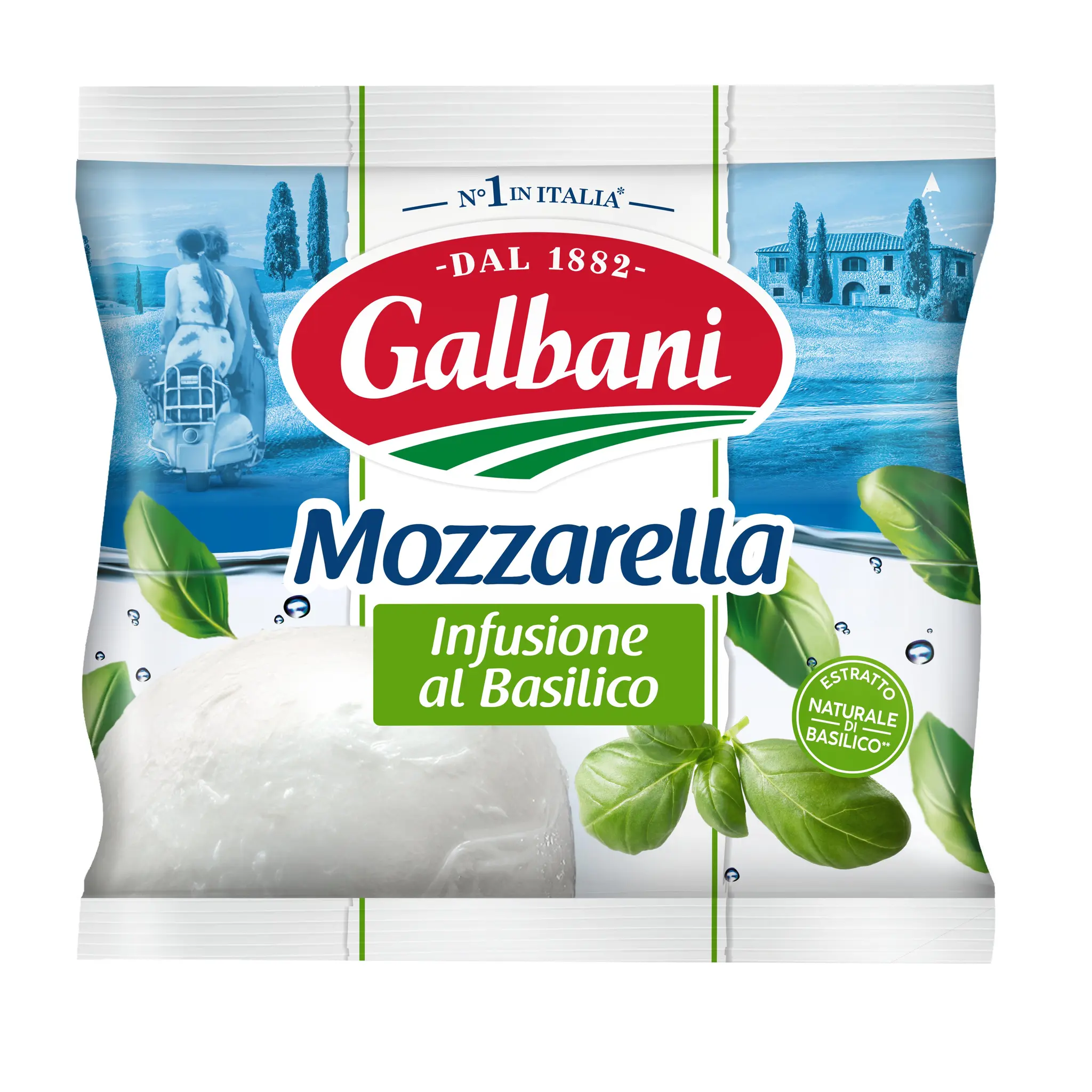GALBANI Mozzarella au lait pasteurisé infusée au basilic