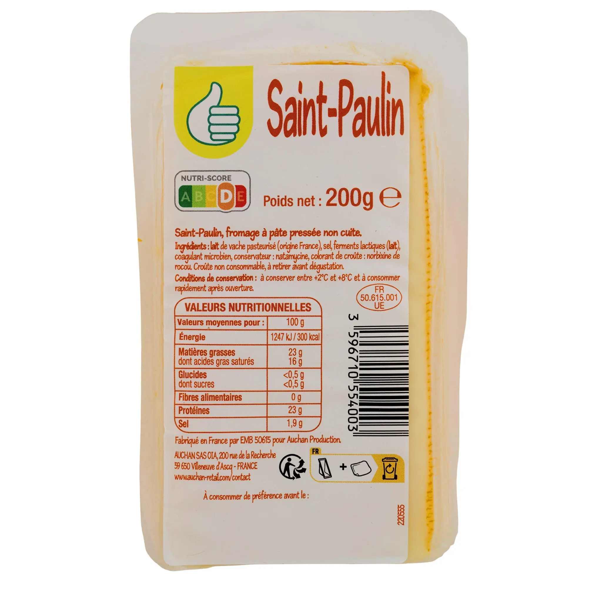 POUCE Saint paulin à pâte molle