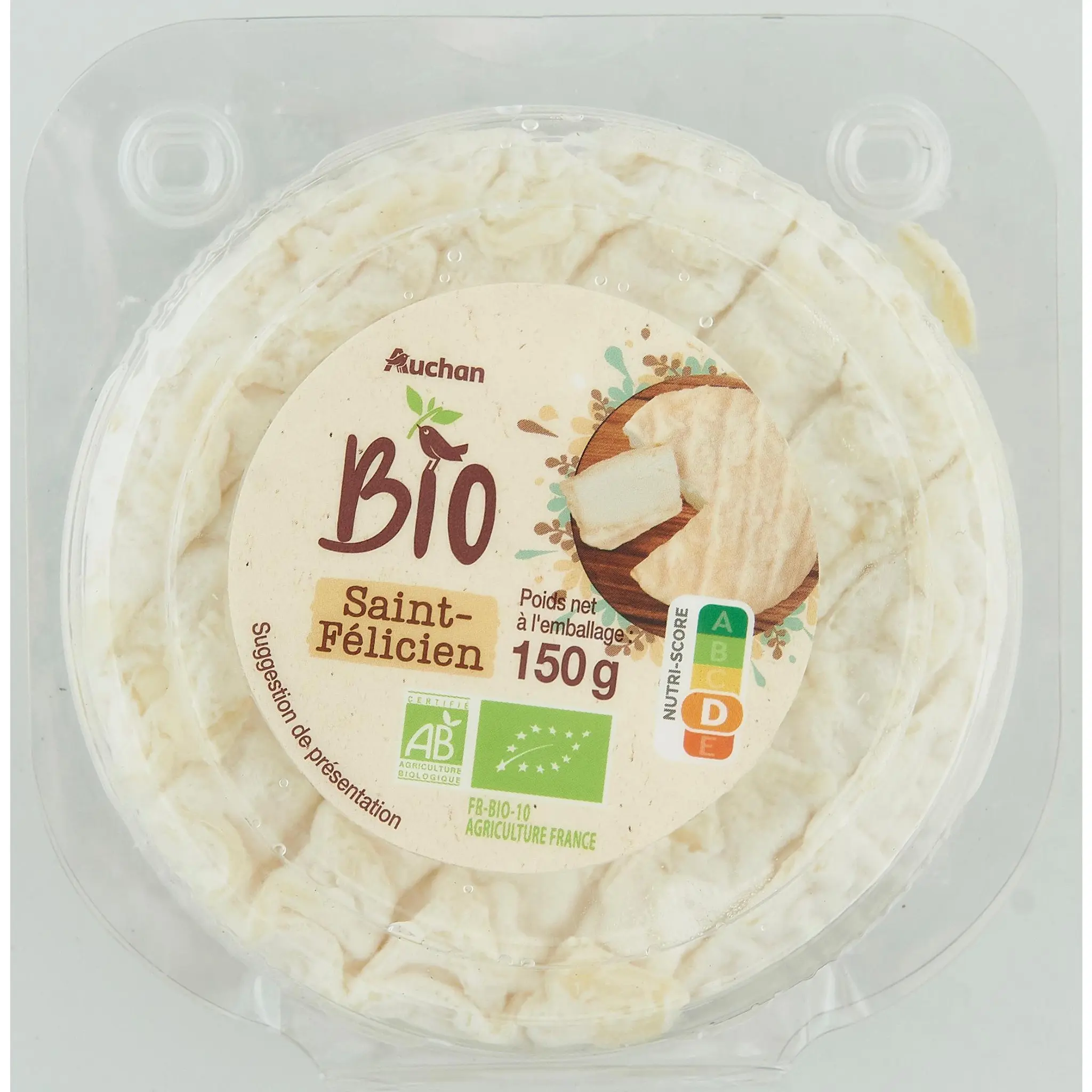 AUCHAN BIO Fromage st Félicien à pâte molle bio