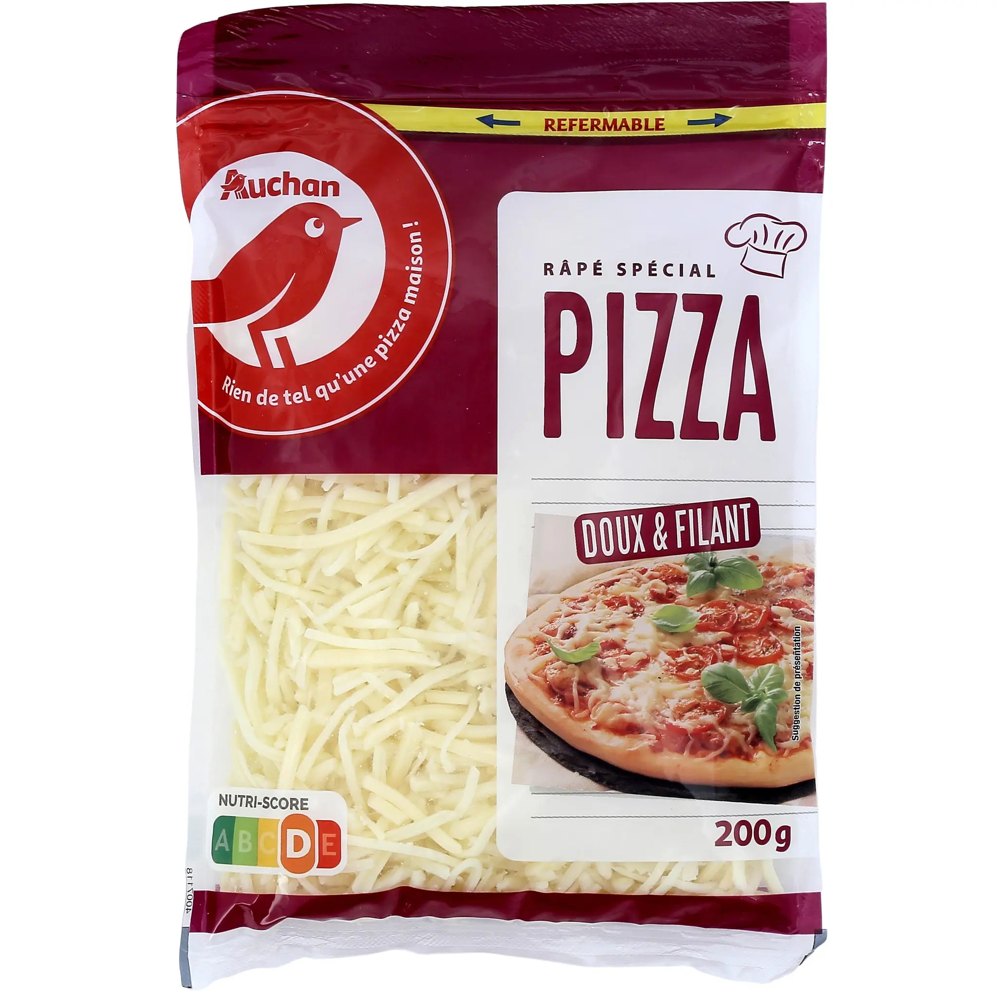 AUCHAN Râpé spécial pizza doux et filant