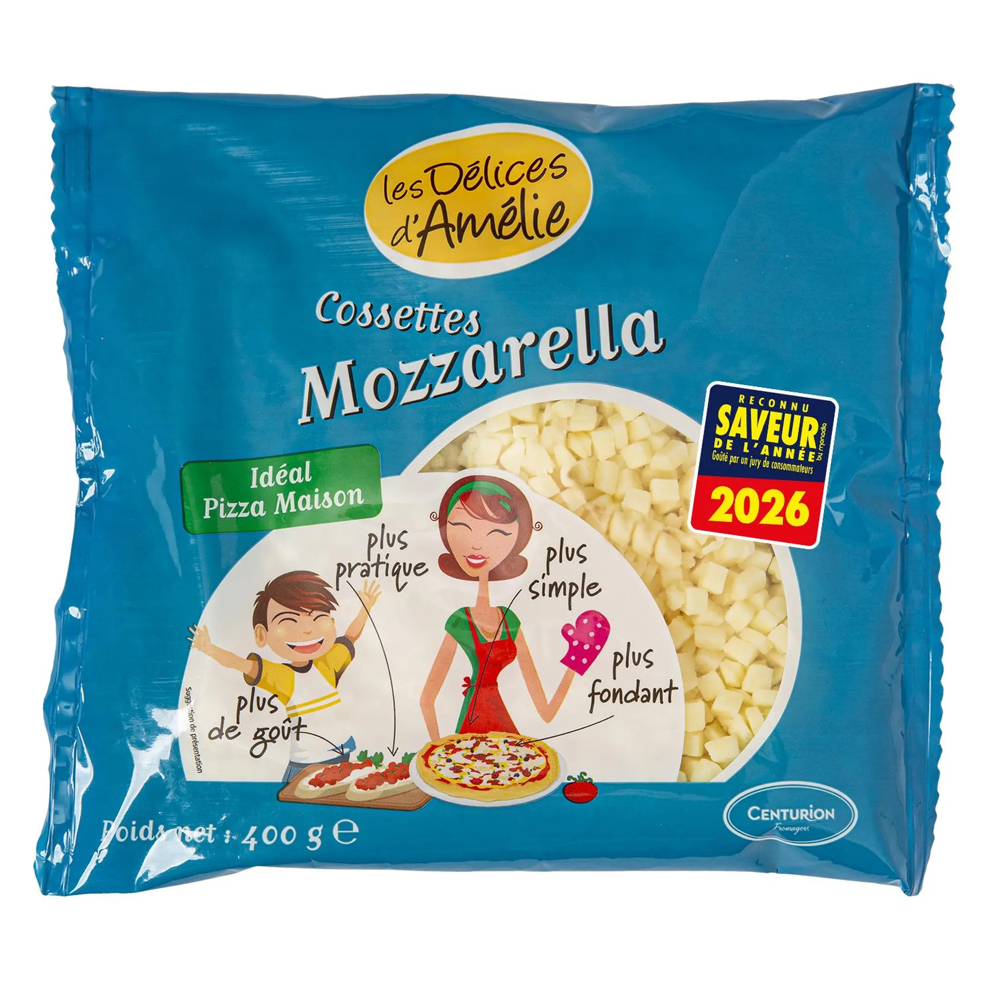 DELICES D'AMELIE Cossettes mozzarella râpé pour pizza