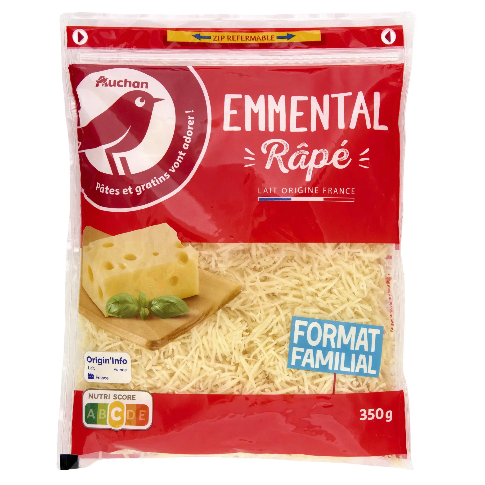 AUCHAN Emmental râpé français