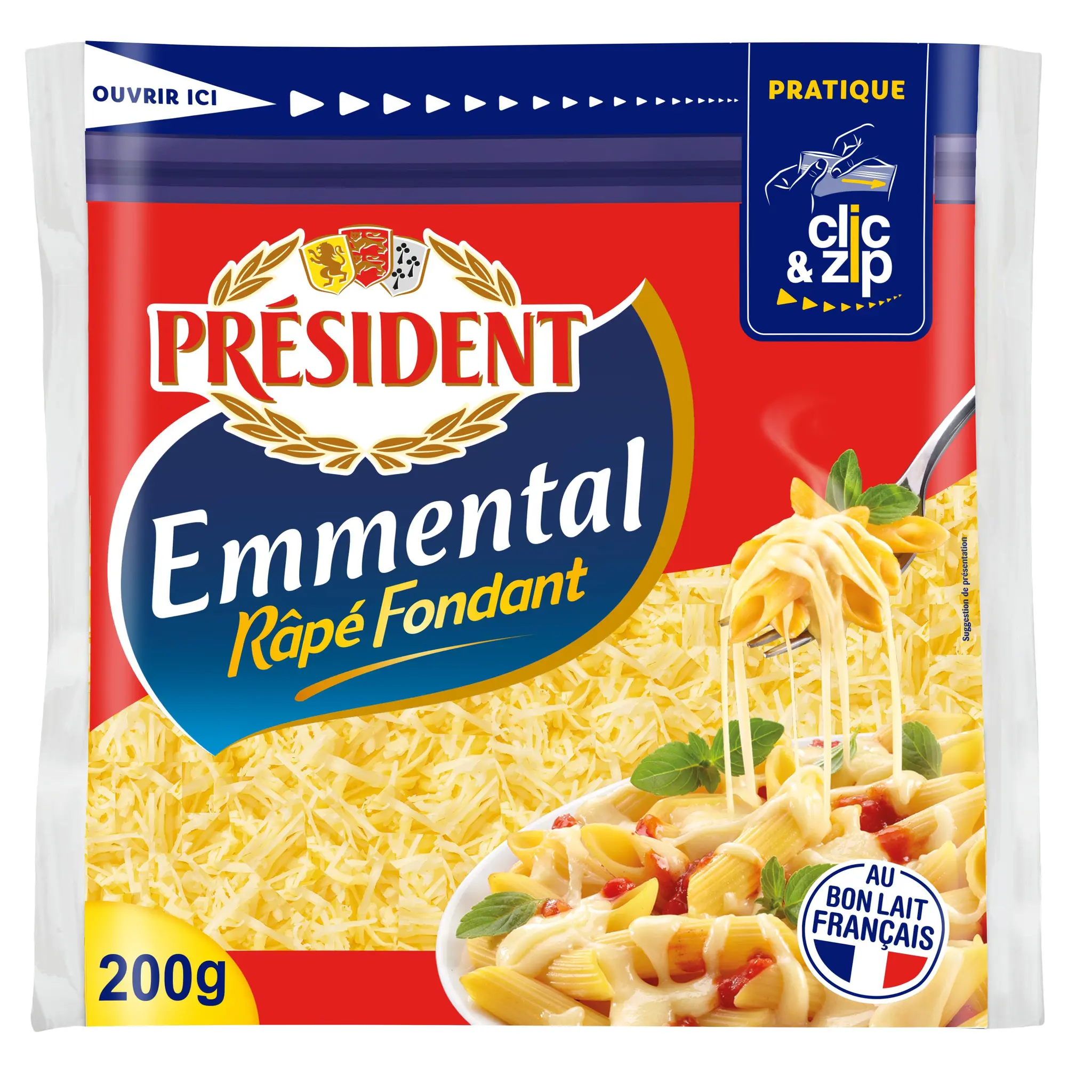 PRESIDENT Emmental râpé fondant
