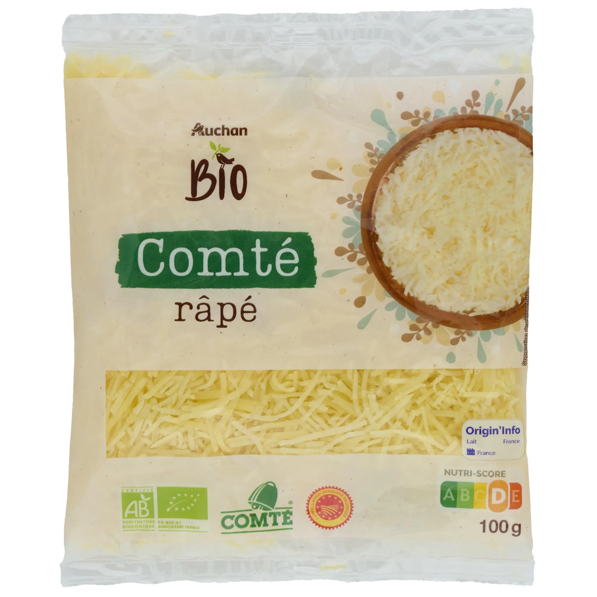AUCHAN BIO Comté râpé AOP