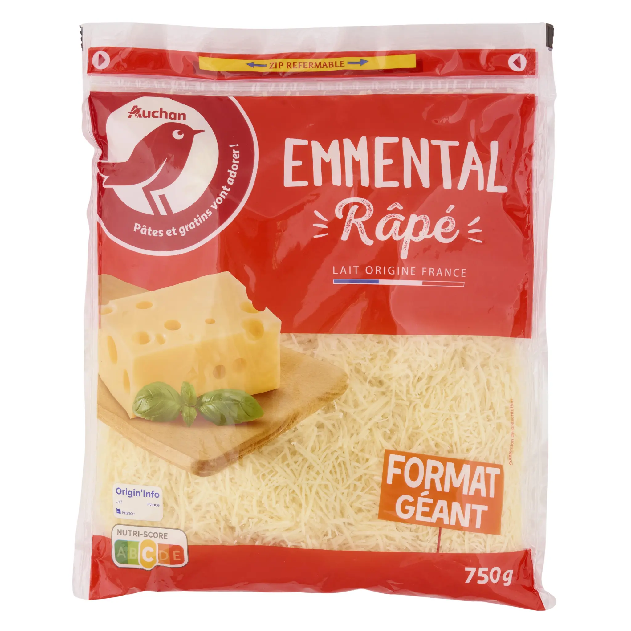 AUCHAN Emmental râpé français