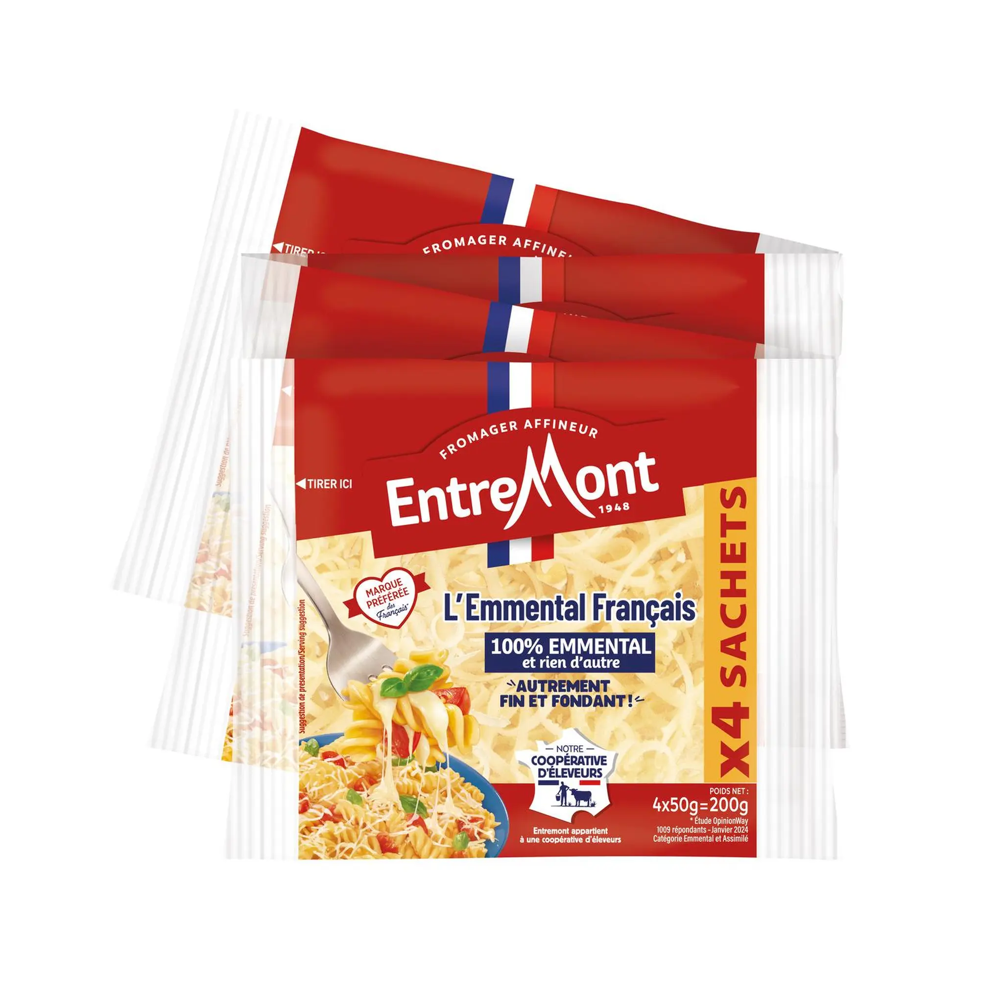 ENTREMONT L'emmental râpé français fin et fondant