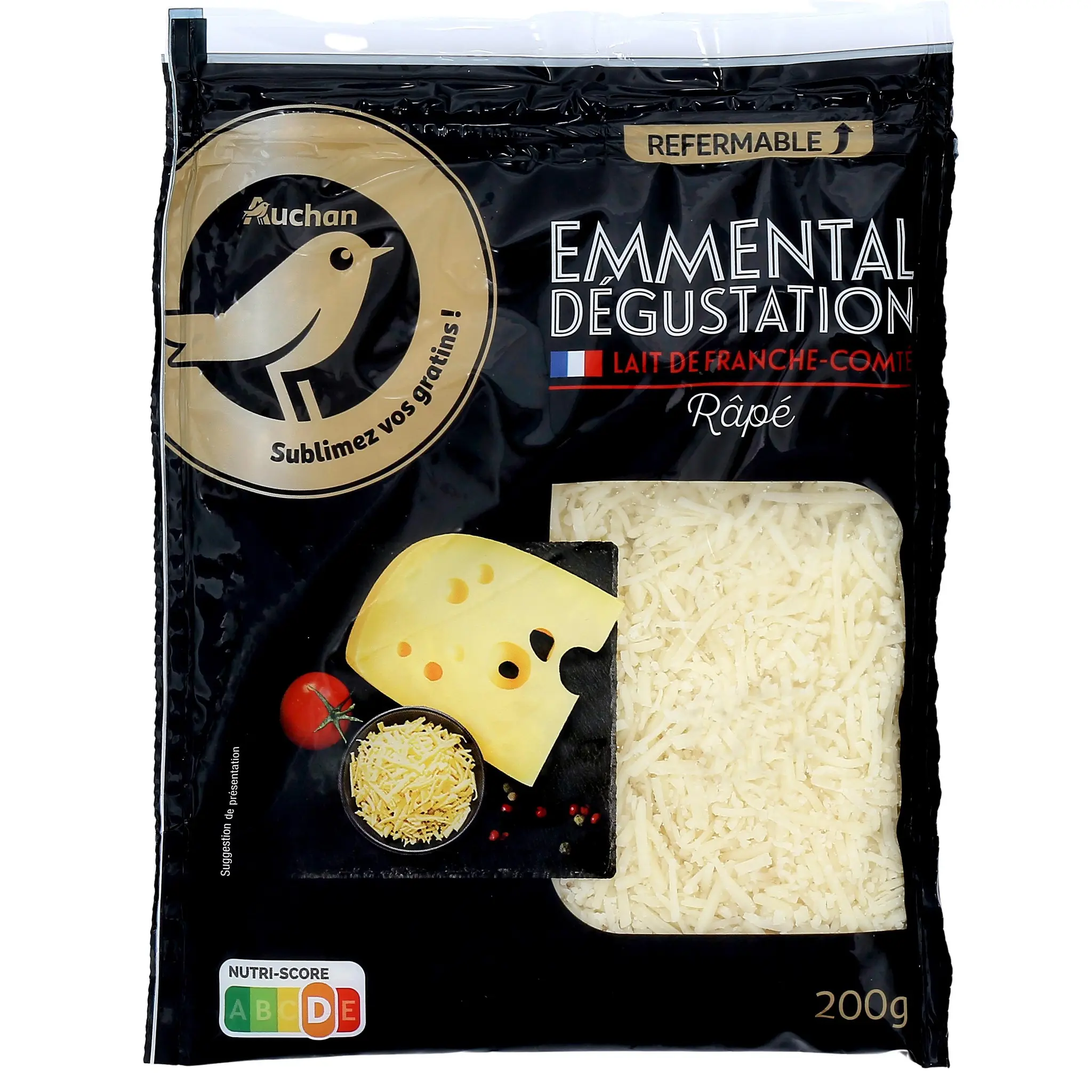 AUCHAN GOURMET Emmental râpé de dégustation