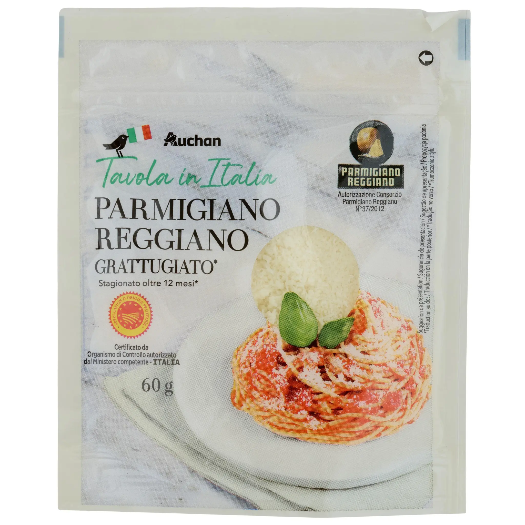 AUCHAN TAVOLA IN ITALIA Parmigiano Reggiano Grattugiato AOP