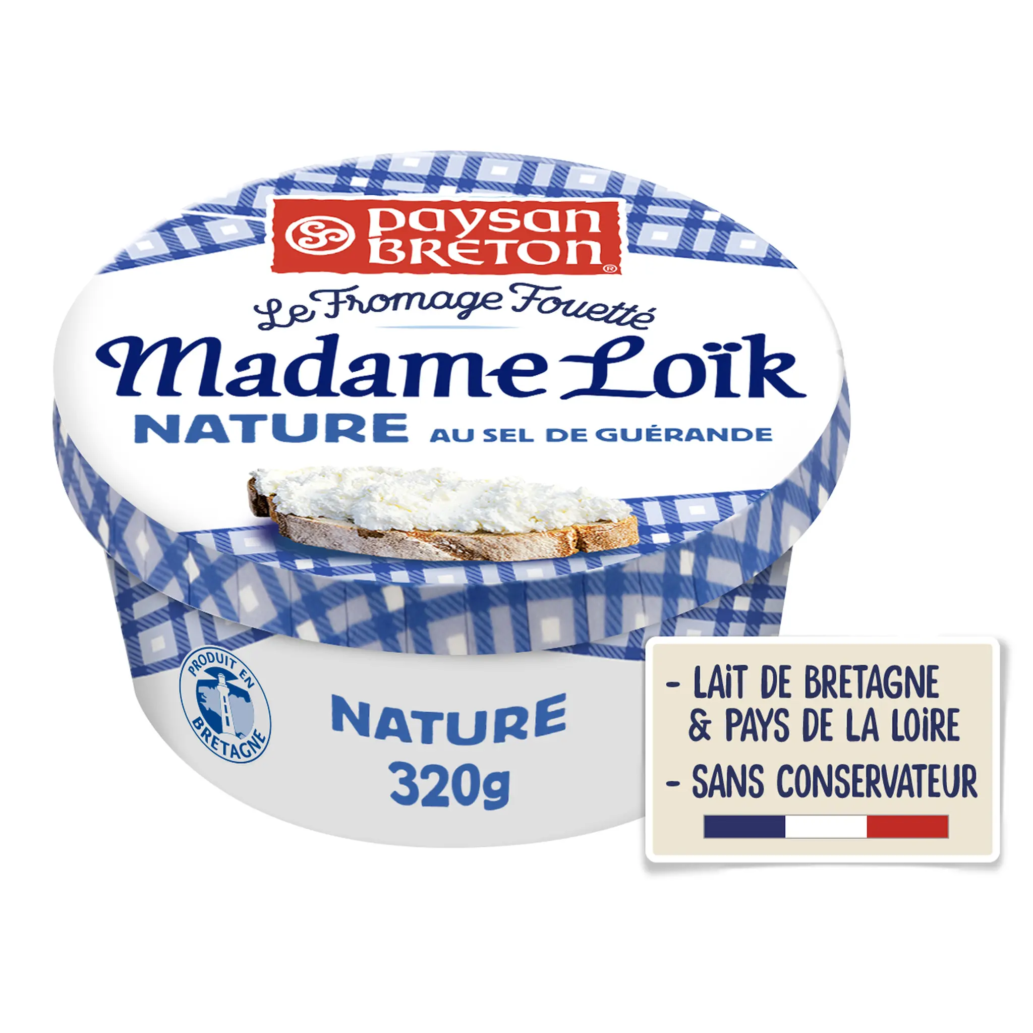 PAYSAN BRETON Fromage fouetté frais nature et sel de Guérande
