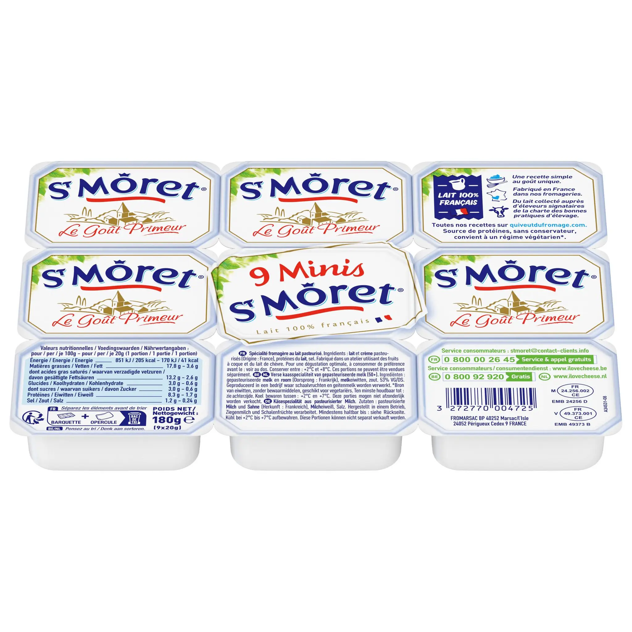 ST MORET Fromage à tartiner portion individuelle
