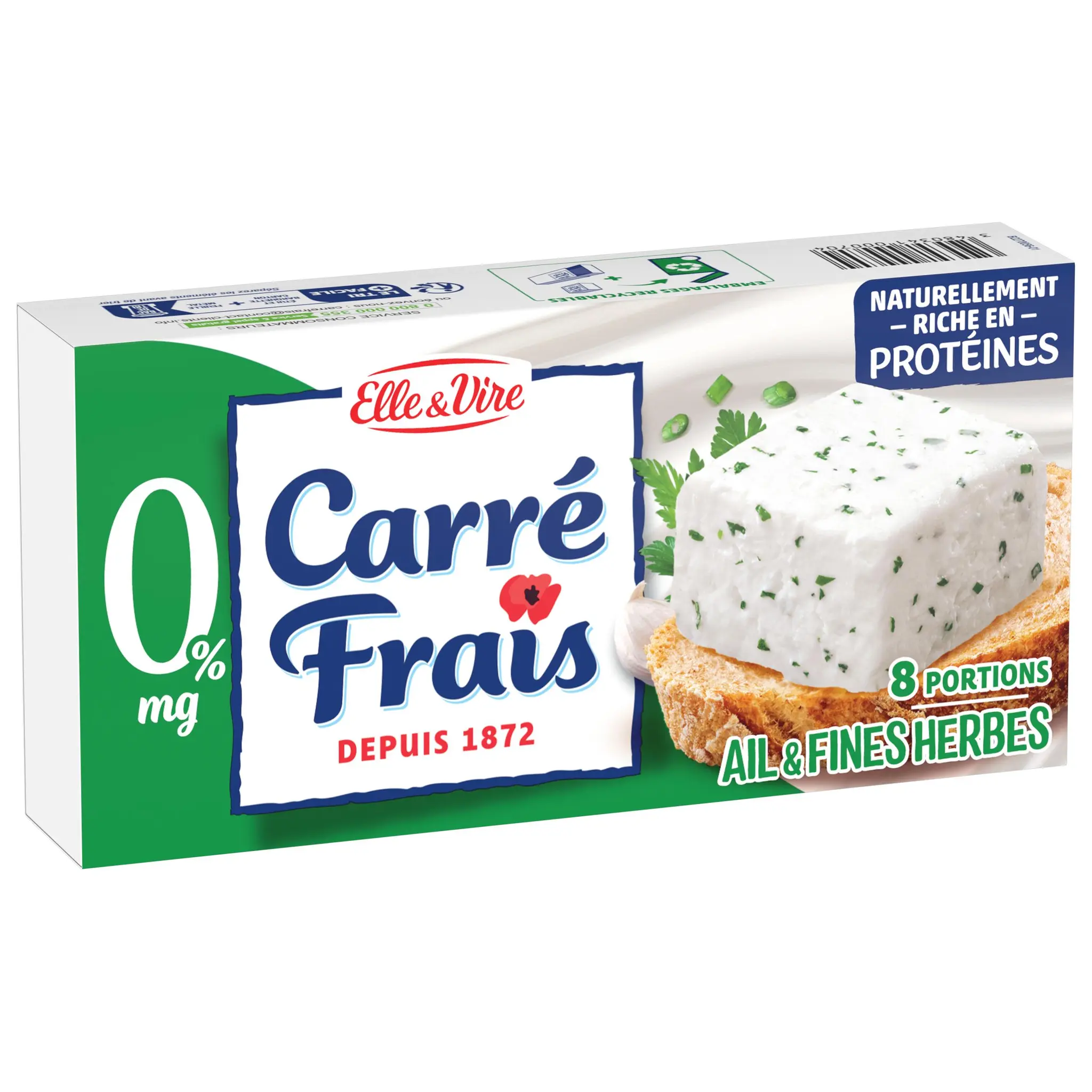 ELLE & VIRE Fromage frais allégé à l'Ail et aux Fines Herbes