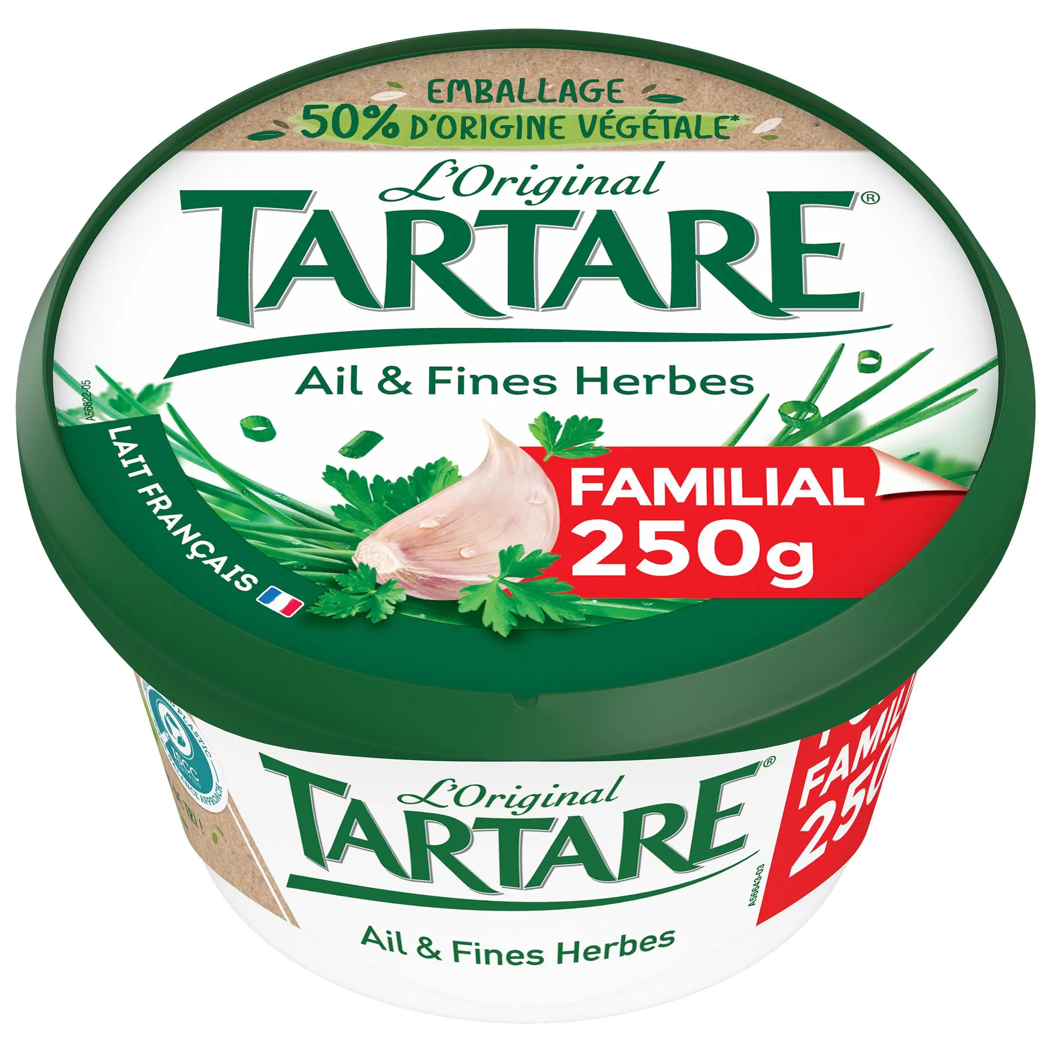 TARTARE Fromage frais à tartiner à l'ail et fines herbes format familial