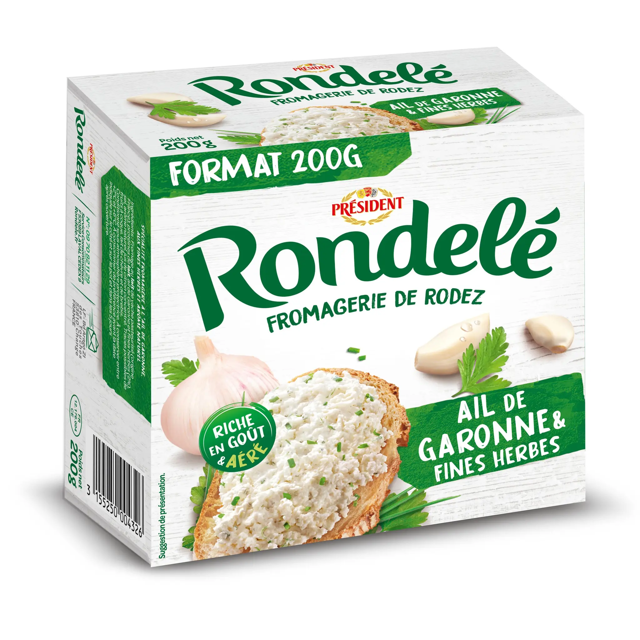 RONDELE Fromage ail de Garonne et fines herbes parfumé et généreux