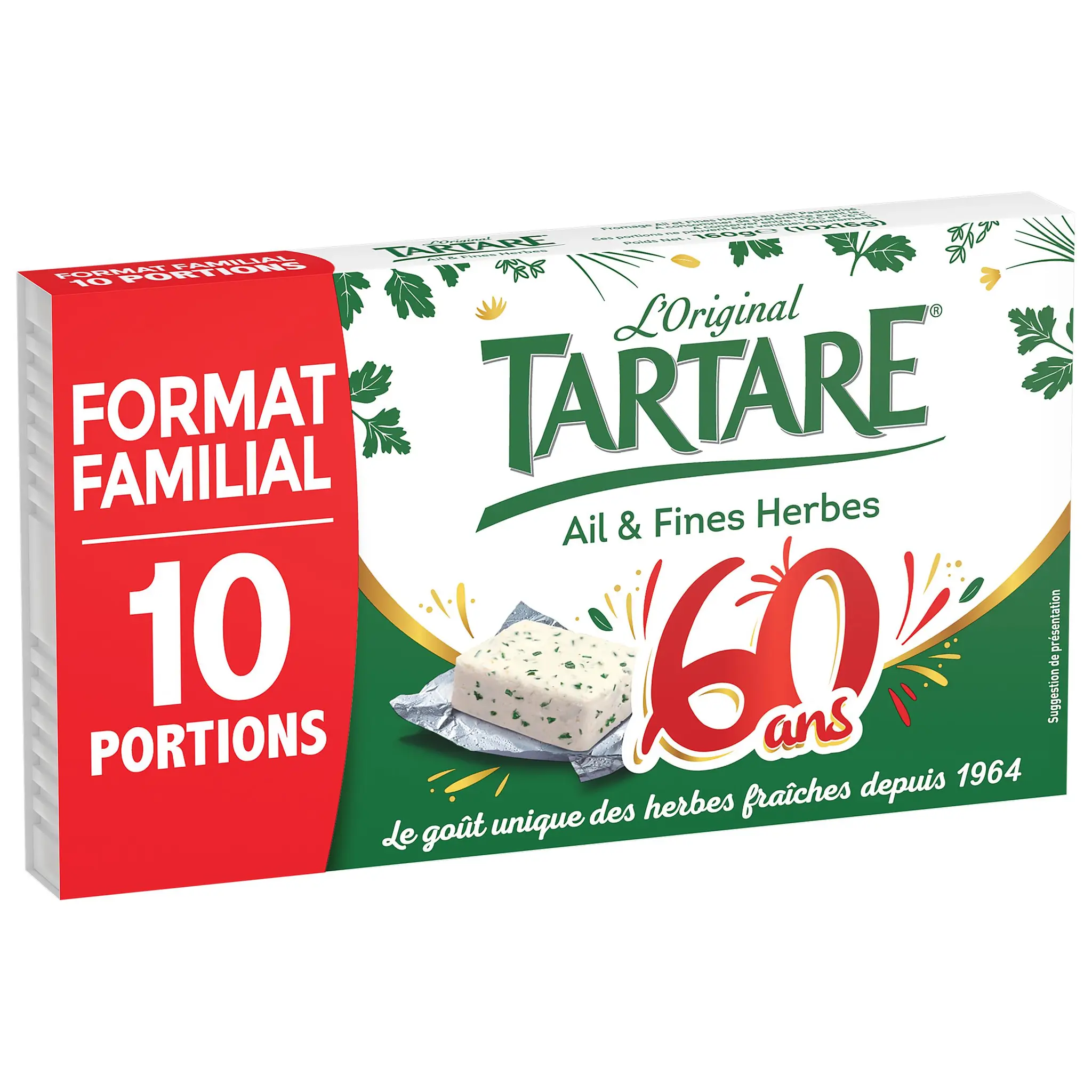TARTARE Fromage frais à tartiner à l'ail et fines herbes en portion x10