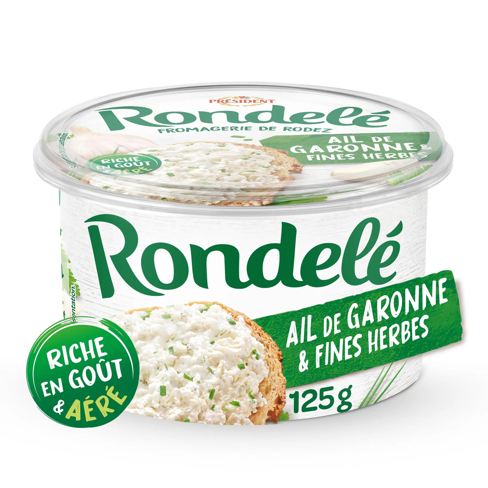 PRESIDENT Rondelé fromage ail de Garonne et fines herbes