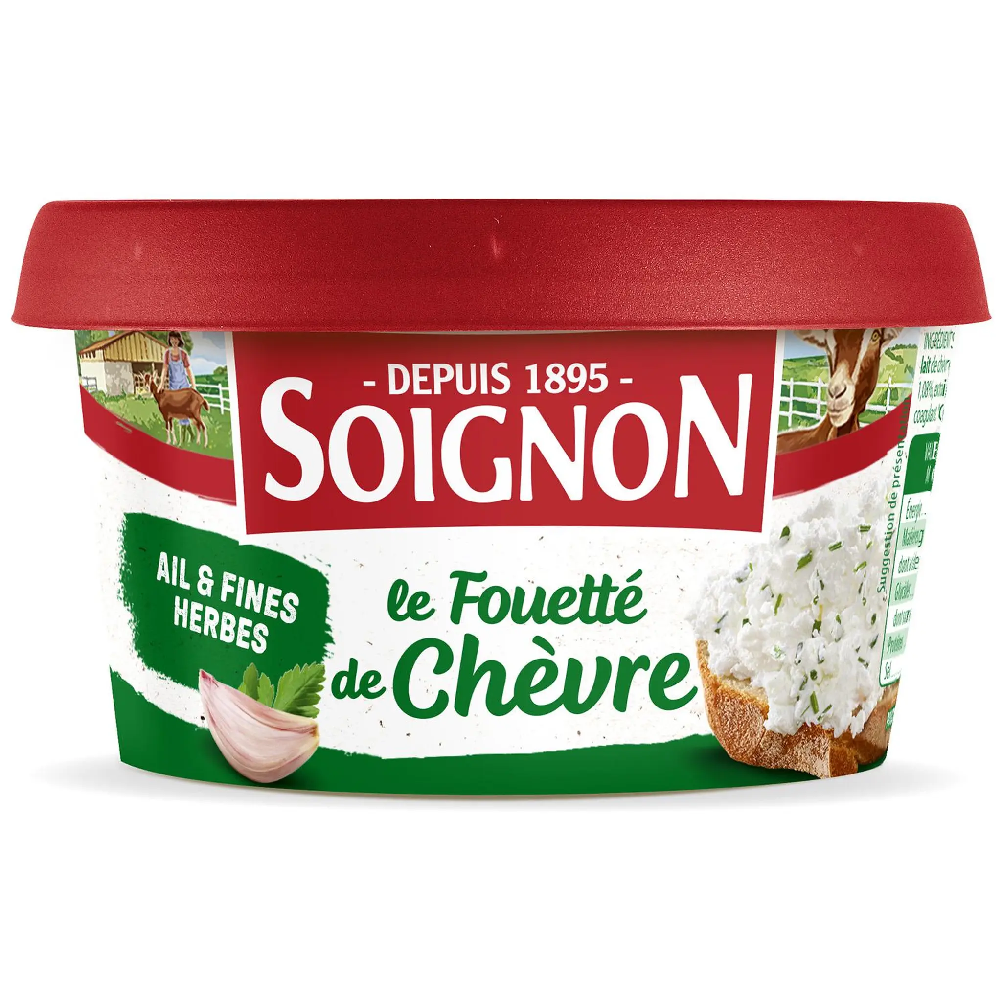 SOIGNON Le Fouetté Fromage de chèvre ail et fines herbes