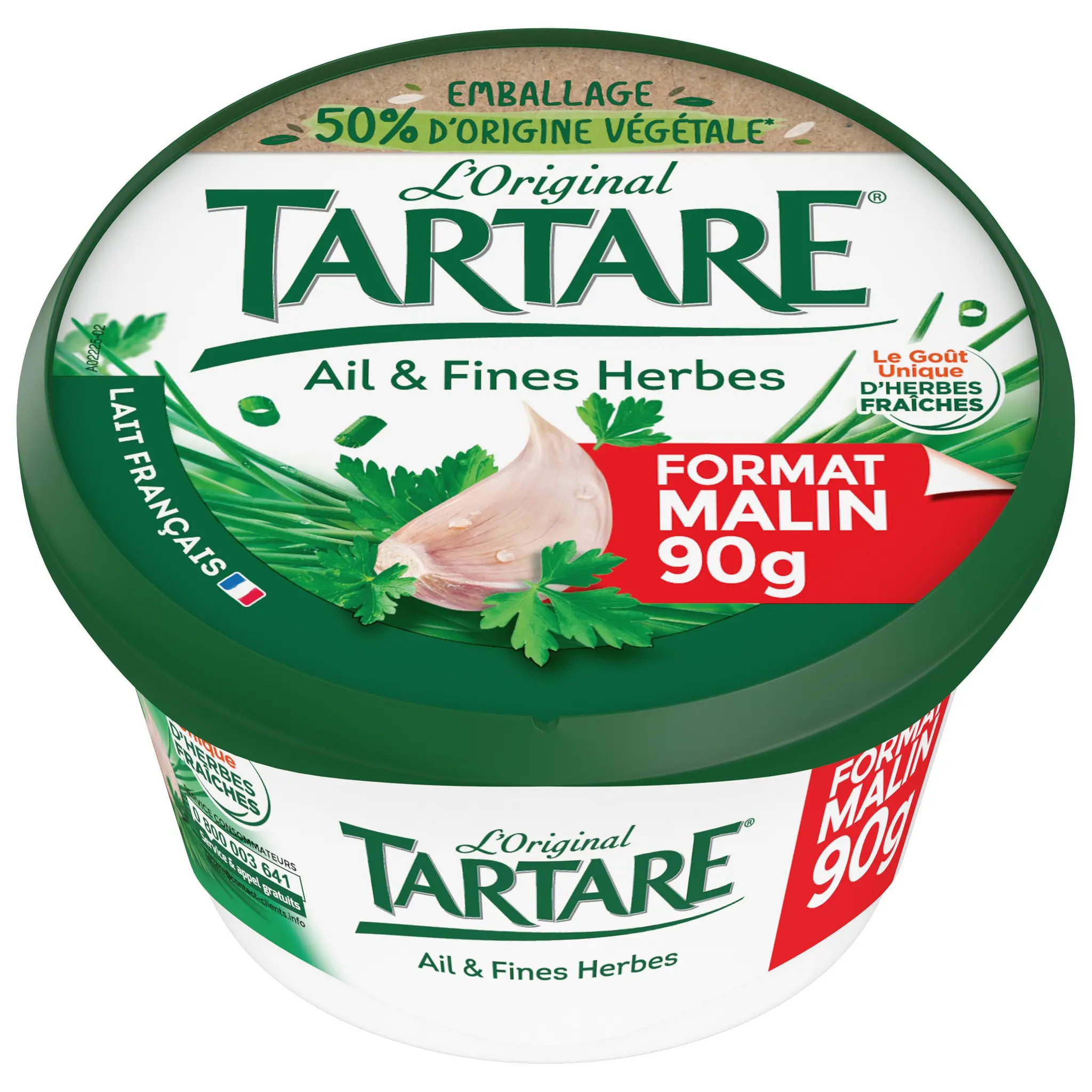 TARTARE Fromage frais à tartiner à l'ail et fines herbes