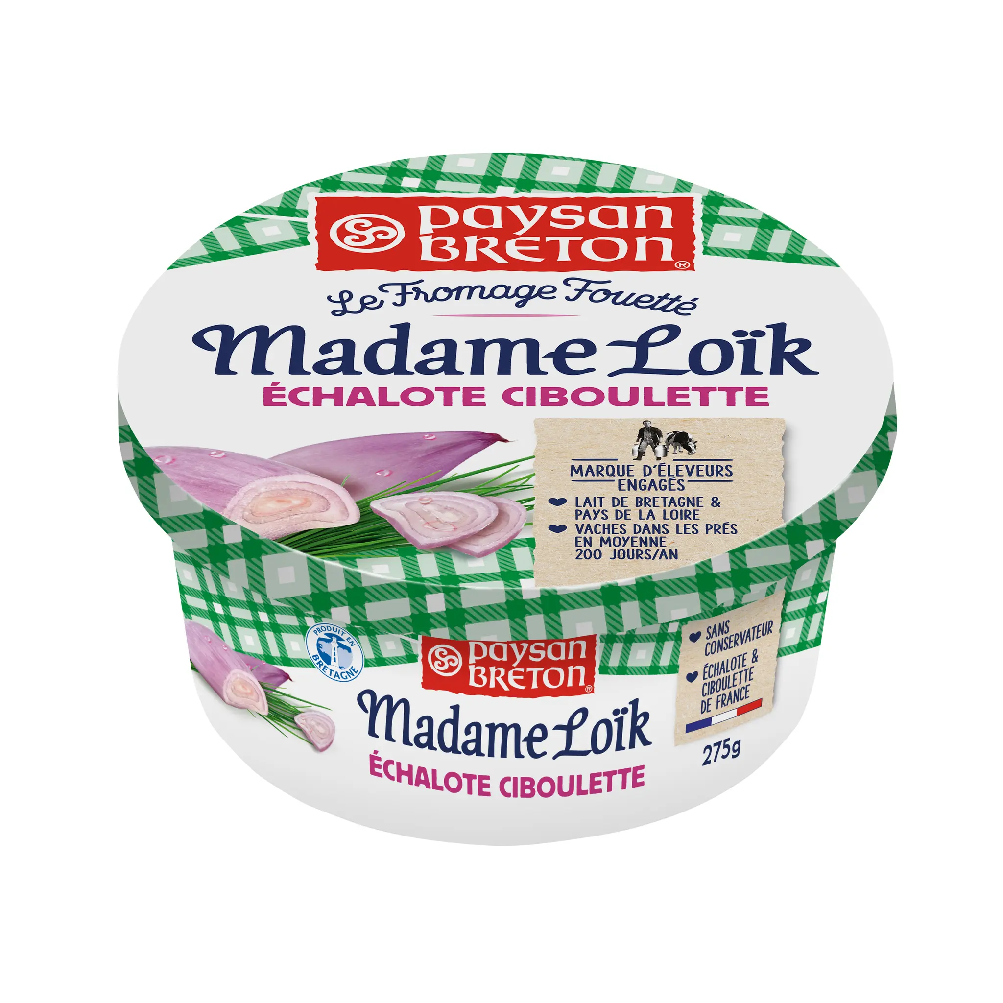 PAYSAN BRETON Madame Loïk Fromage fouetté à tartiner échalote et ciboulette