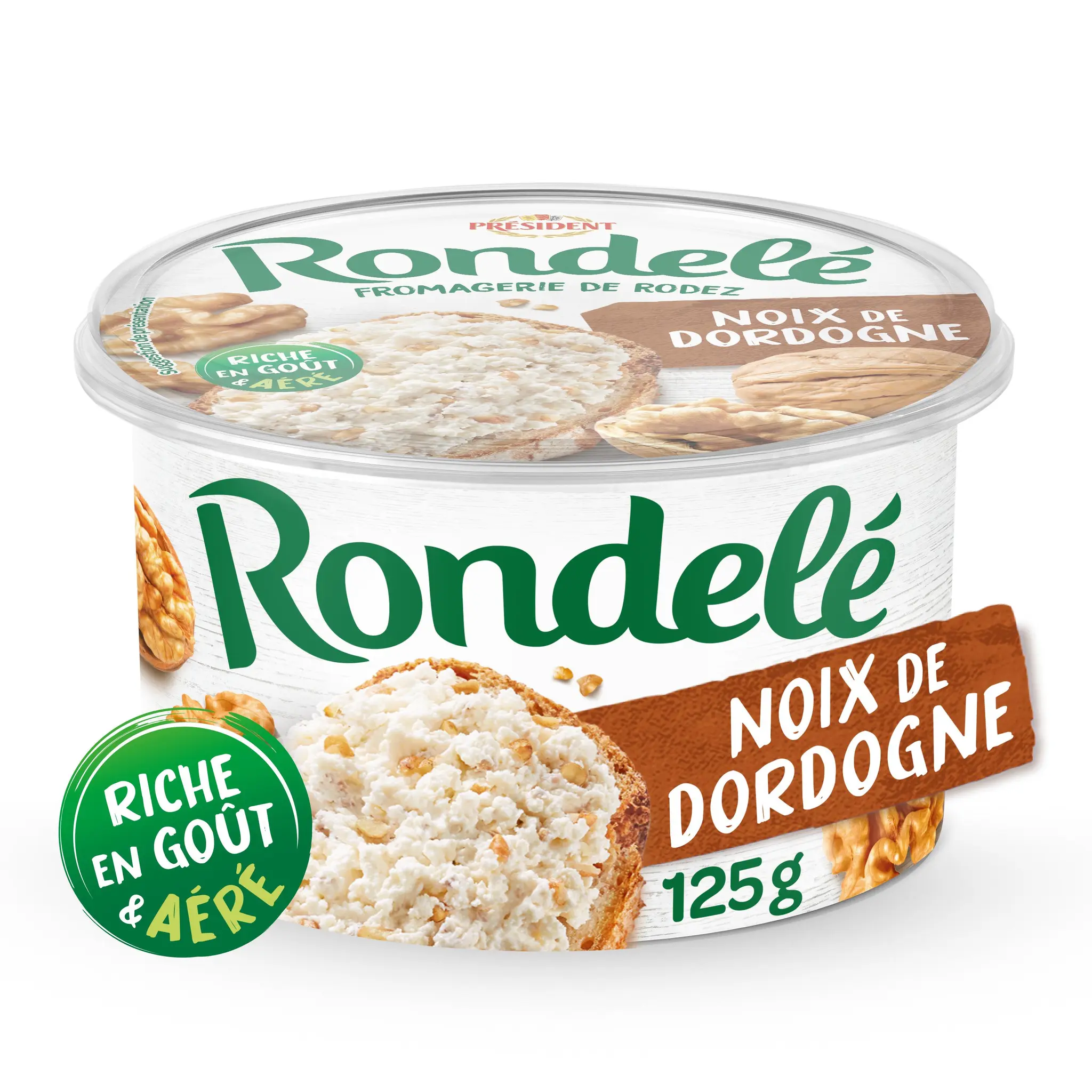 PRESIDENT Rondelé fromage aux noix de Dordogne