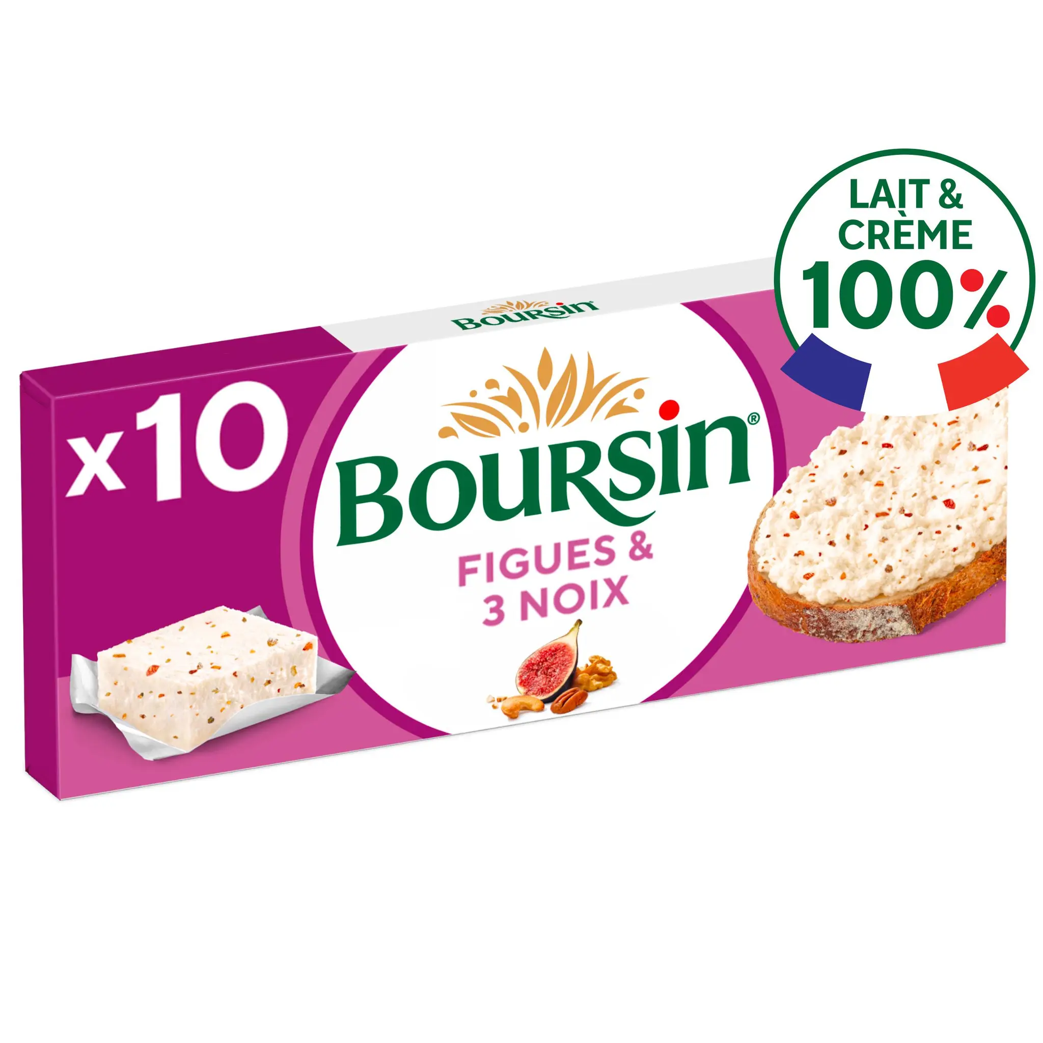 BOURSIN Fromage à tartiner aux figues et 3 noix