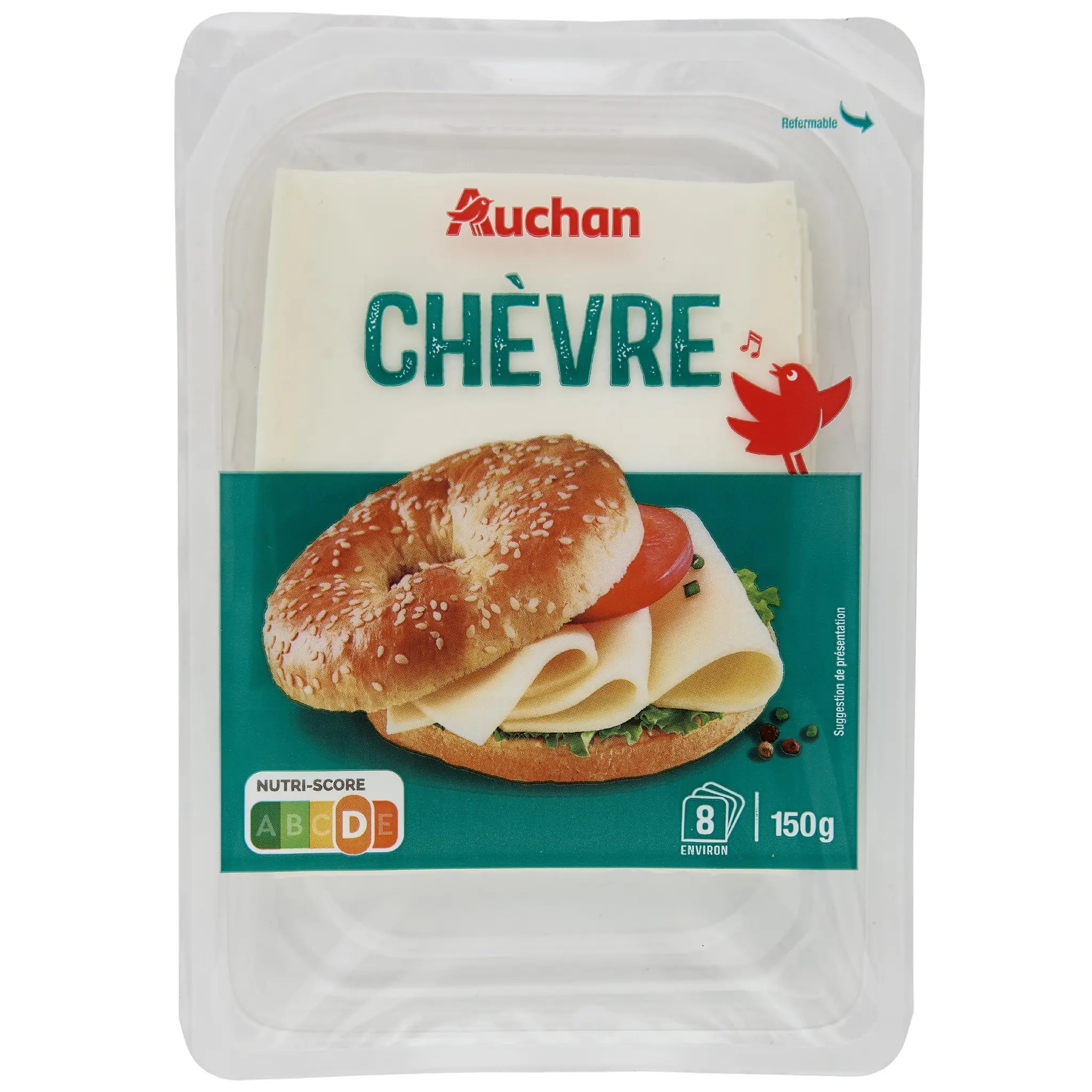 AUCHAN Fromage de chèvre en tranche