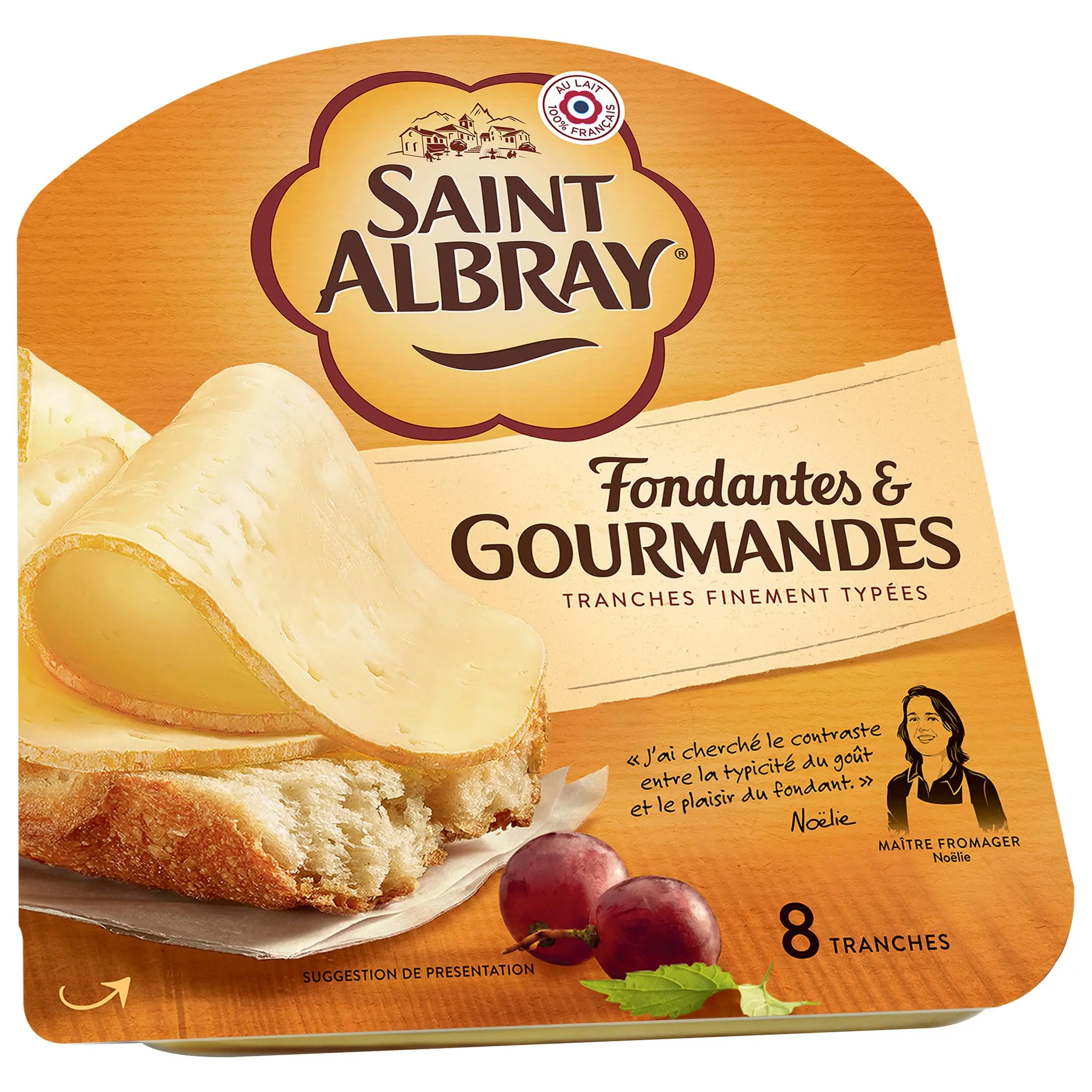 SAINT ALBRAY Fromage à pate molle en tranches finement typées