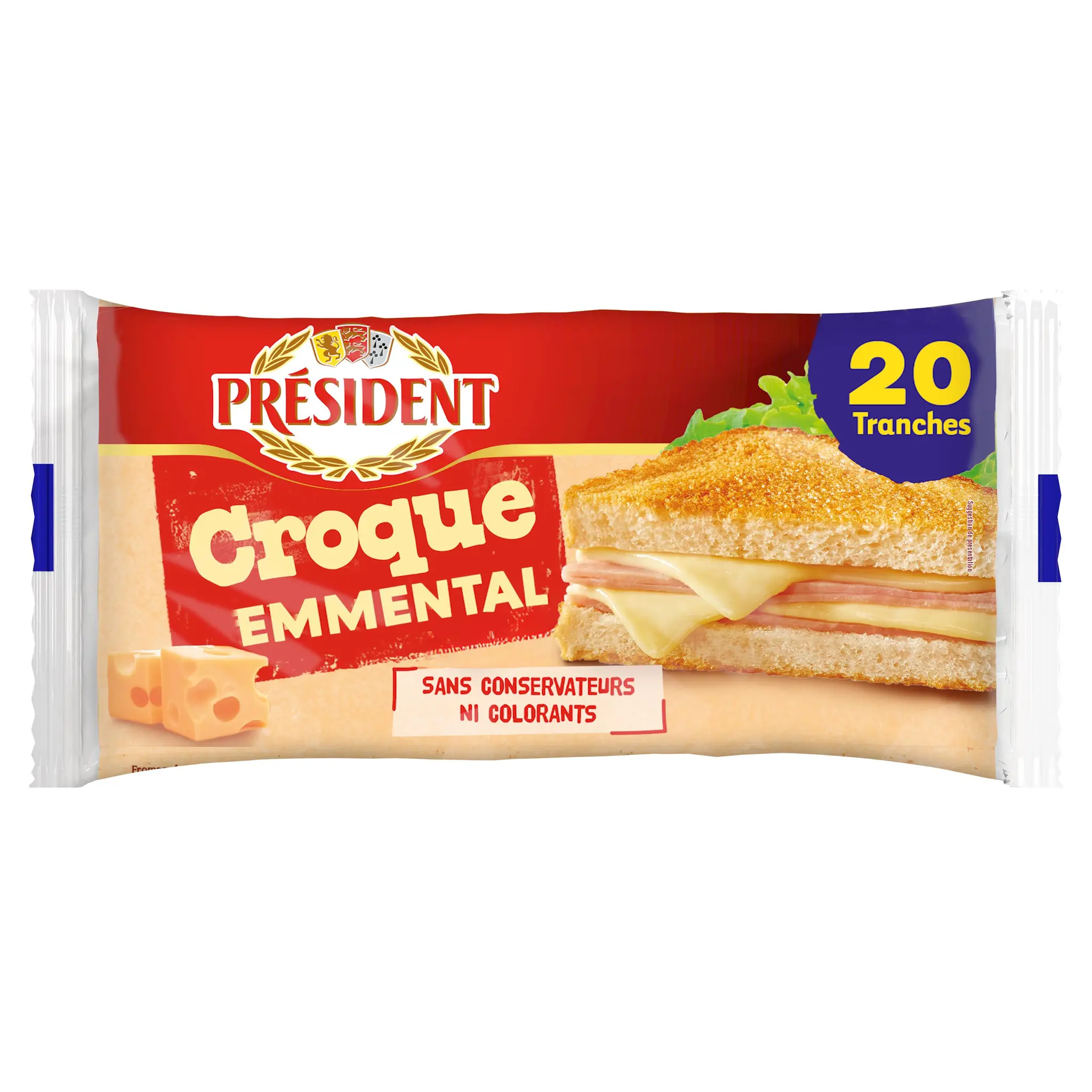 PRESIDENT Emmental en tranche pour croque monsieur