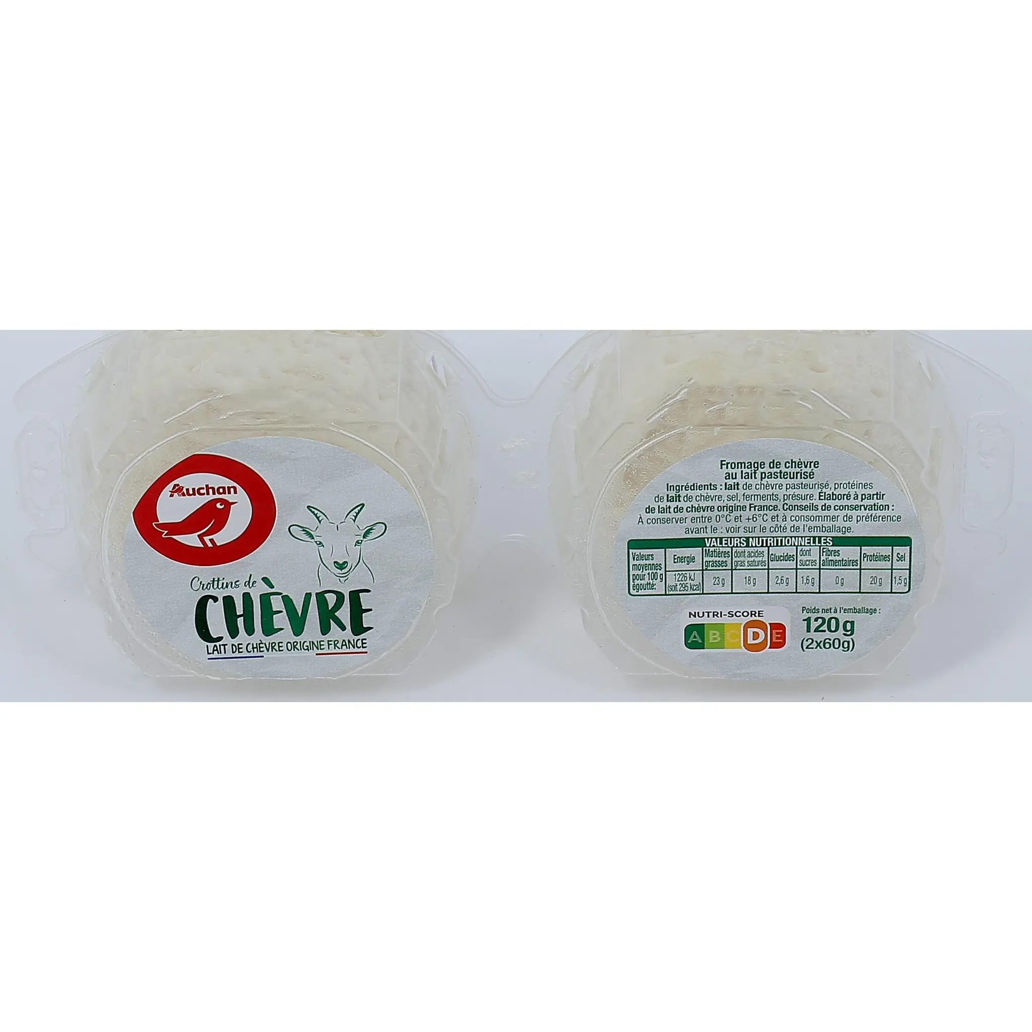 AUCHAN Crottin de chèvre