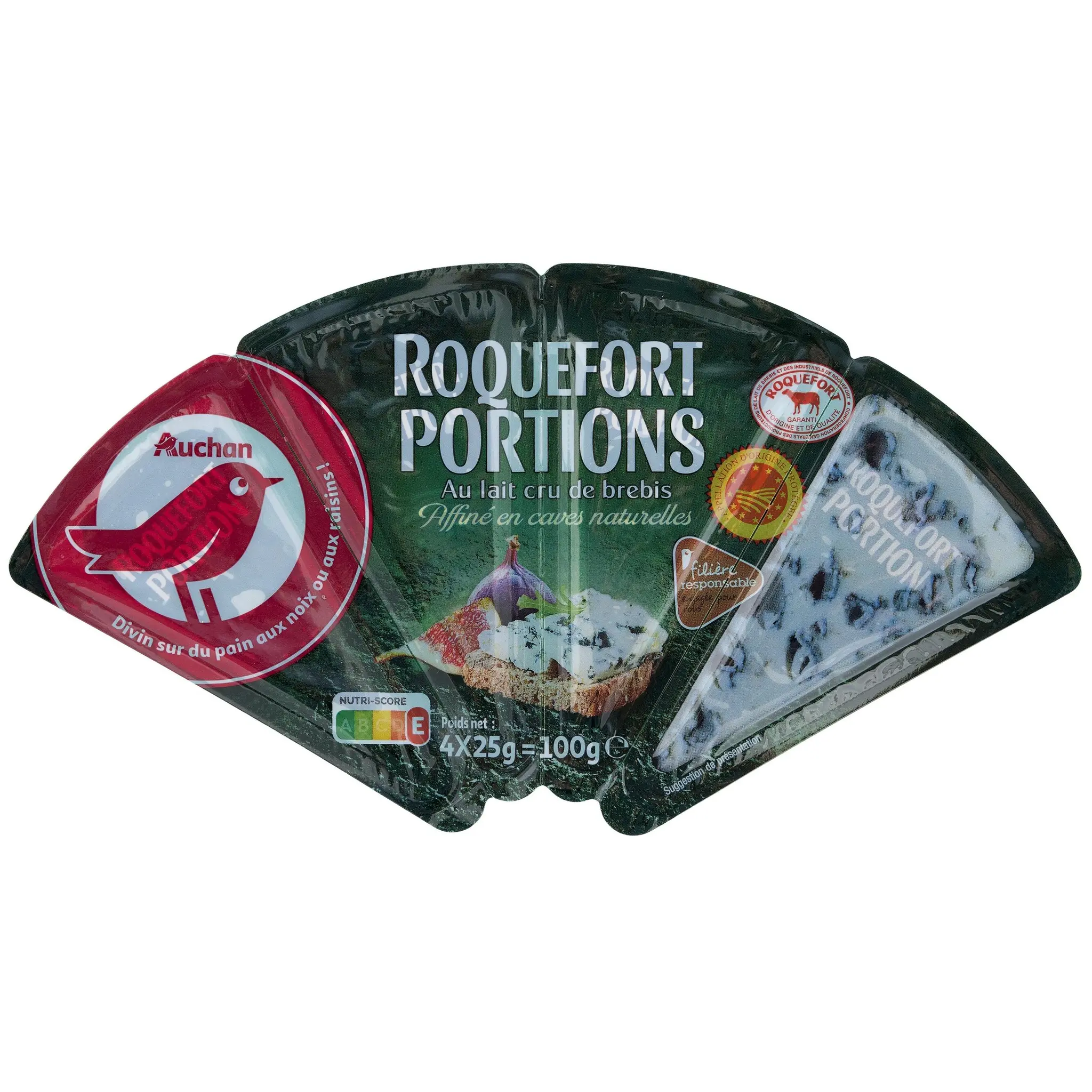 AUCHAN CULTIVONS LE BON Portions de roquefort AOP