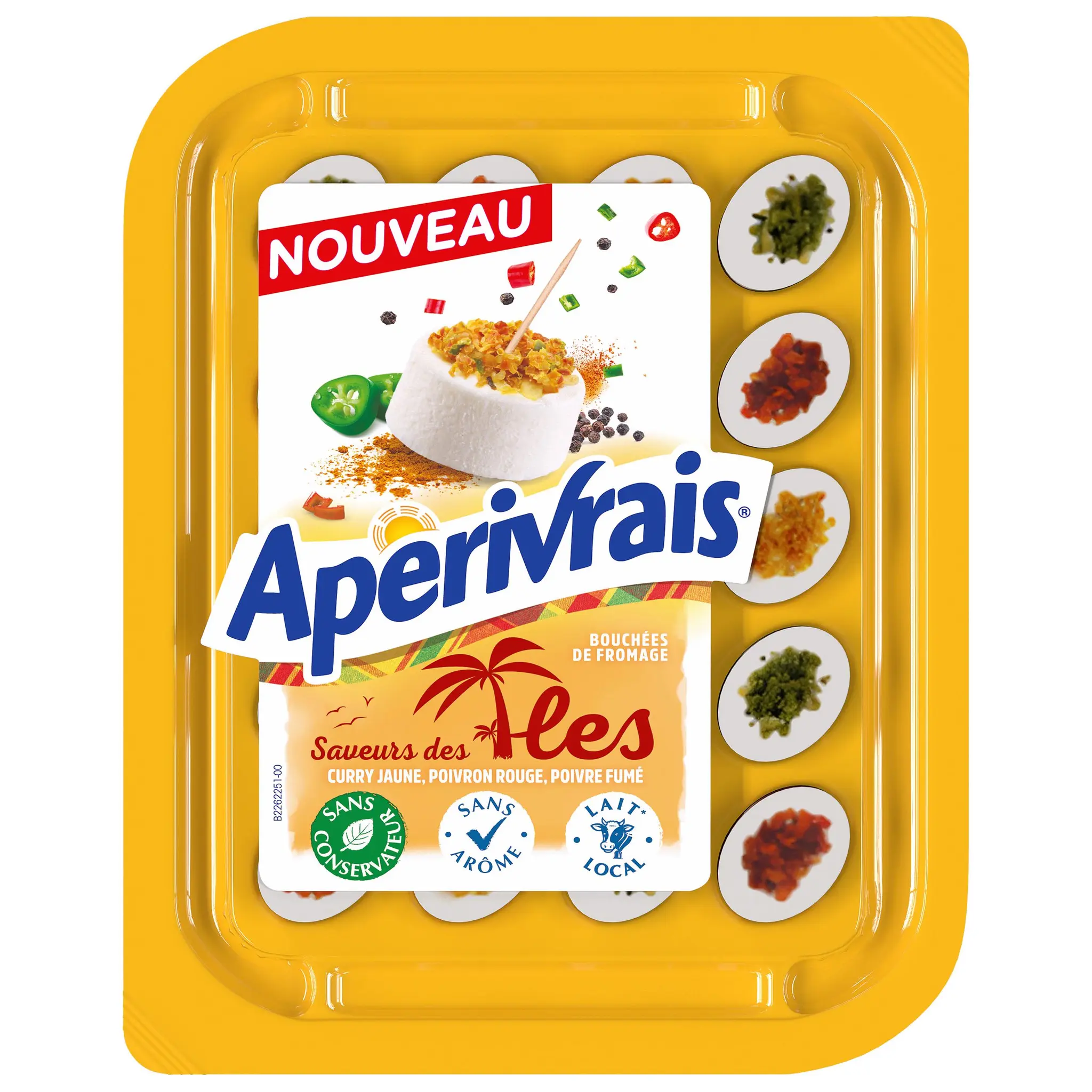 APERIVRAIS Bouchées de fromage saveurs ail et thym et poivrons rouges