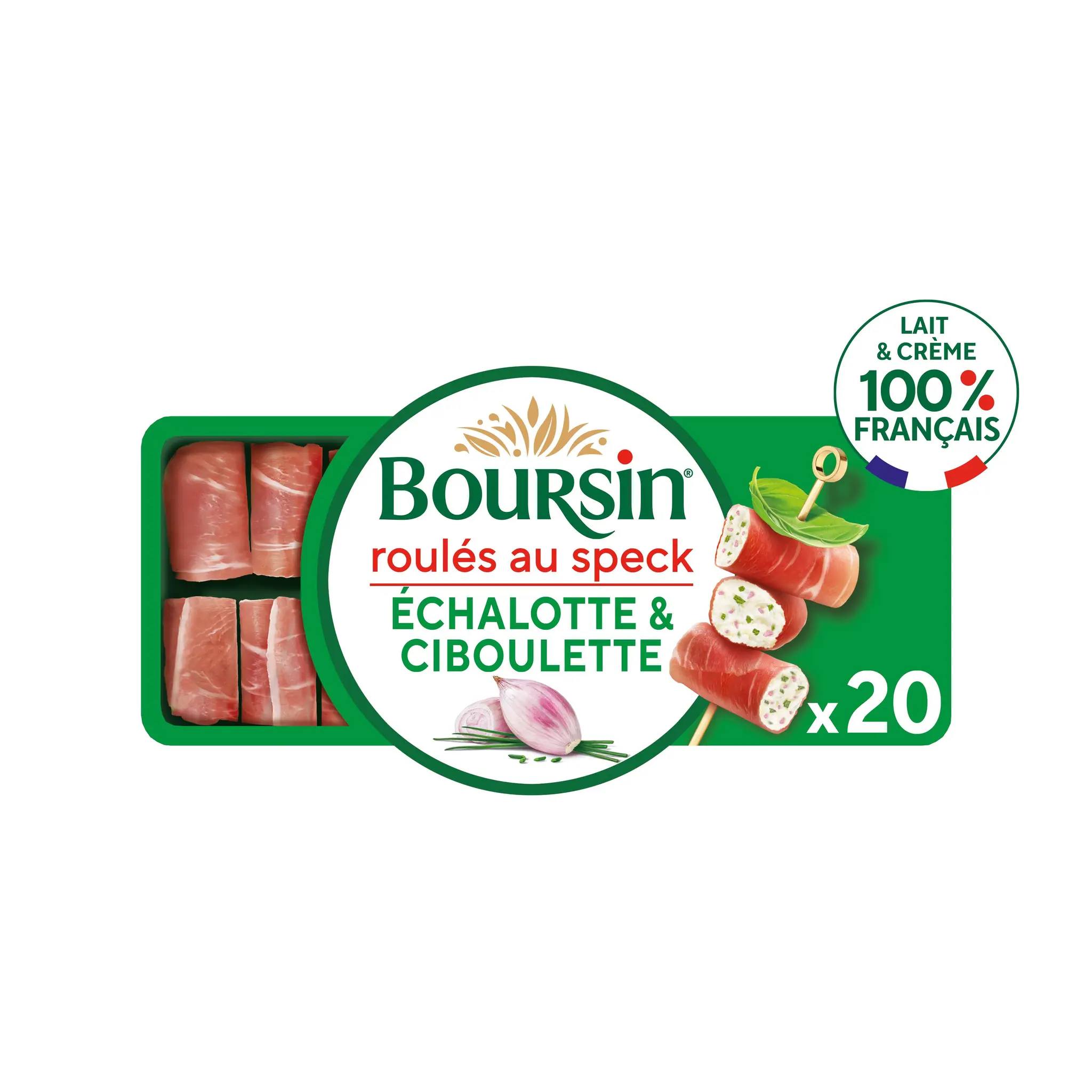 BOURSIN Apéritif roulés au speck échalote & ciboulette