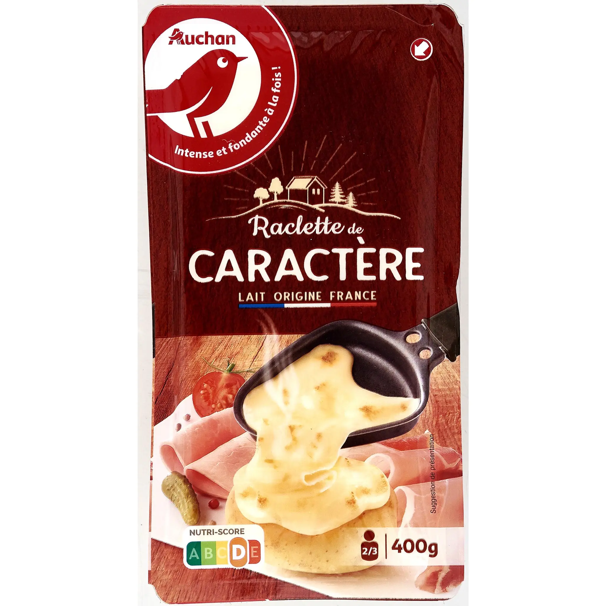 AUCHAN Fromage à raclette de caractère en tranches