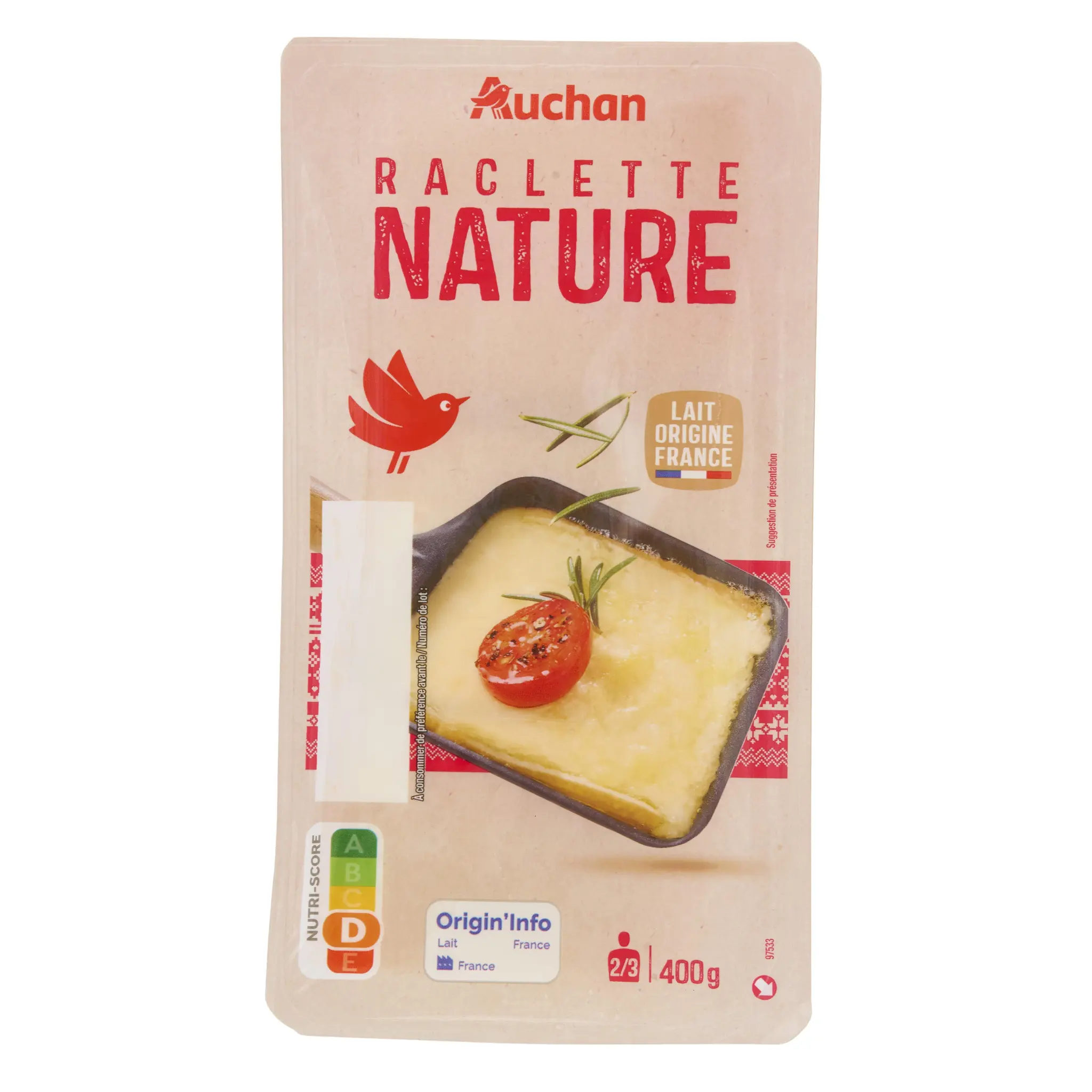 AUCHAN Fromage à raclette nature