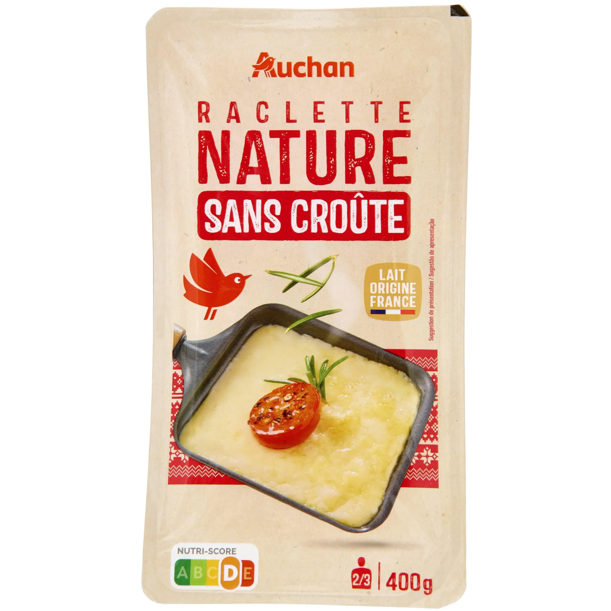 AUCHAN Fromage à raclette sans croûte