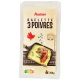AUCHAN Fromage à raclette aux 3 poivres