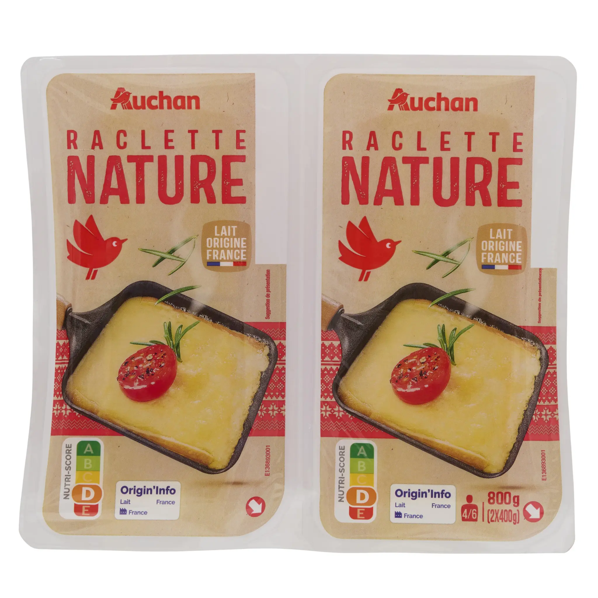 AUCHAN Fromage à raclette nature