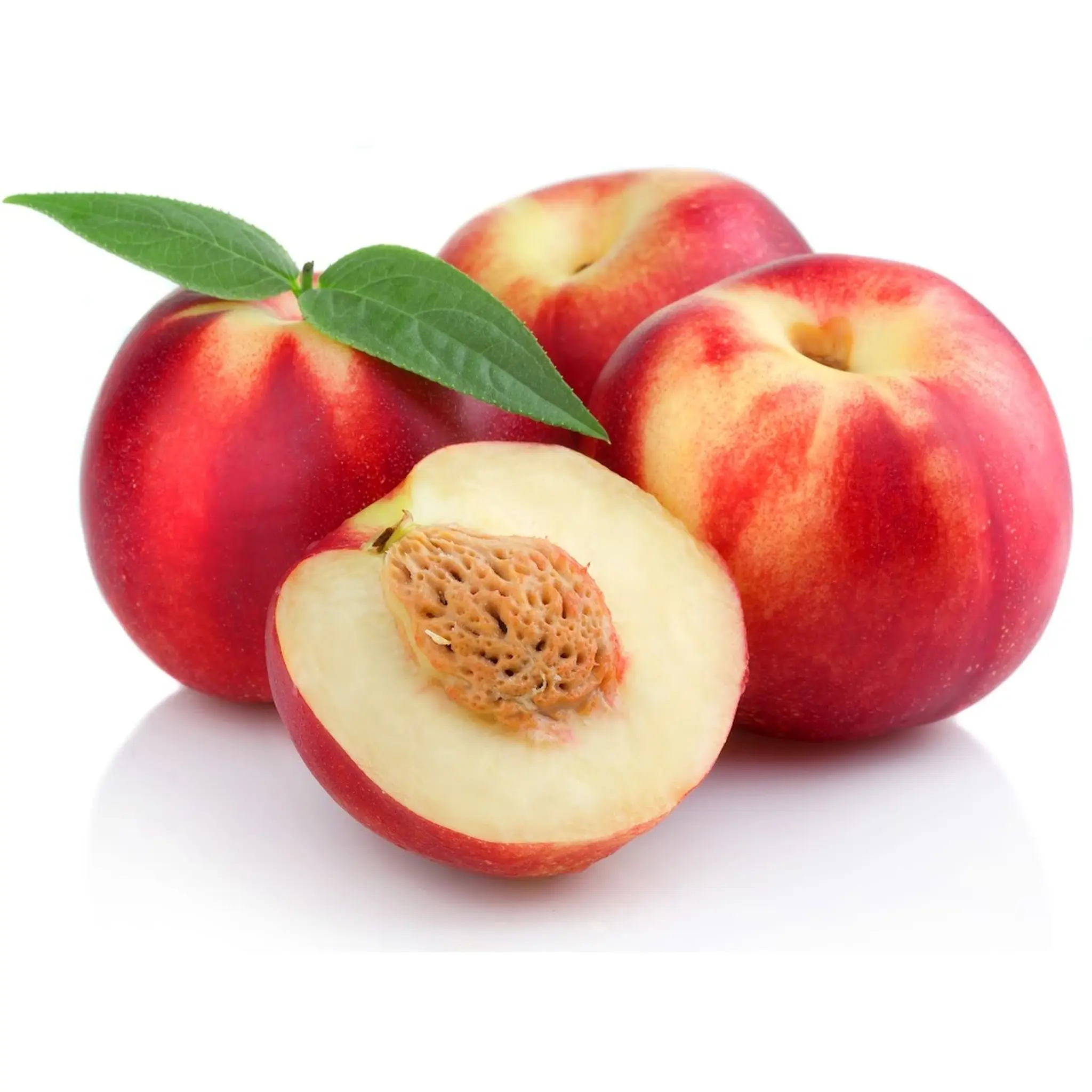 Nectarines blanches ou jaunes mûres à point