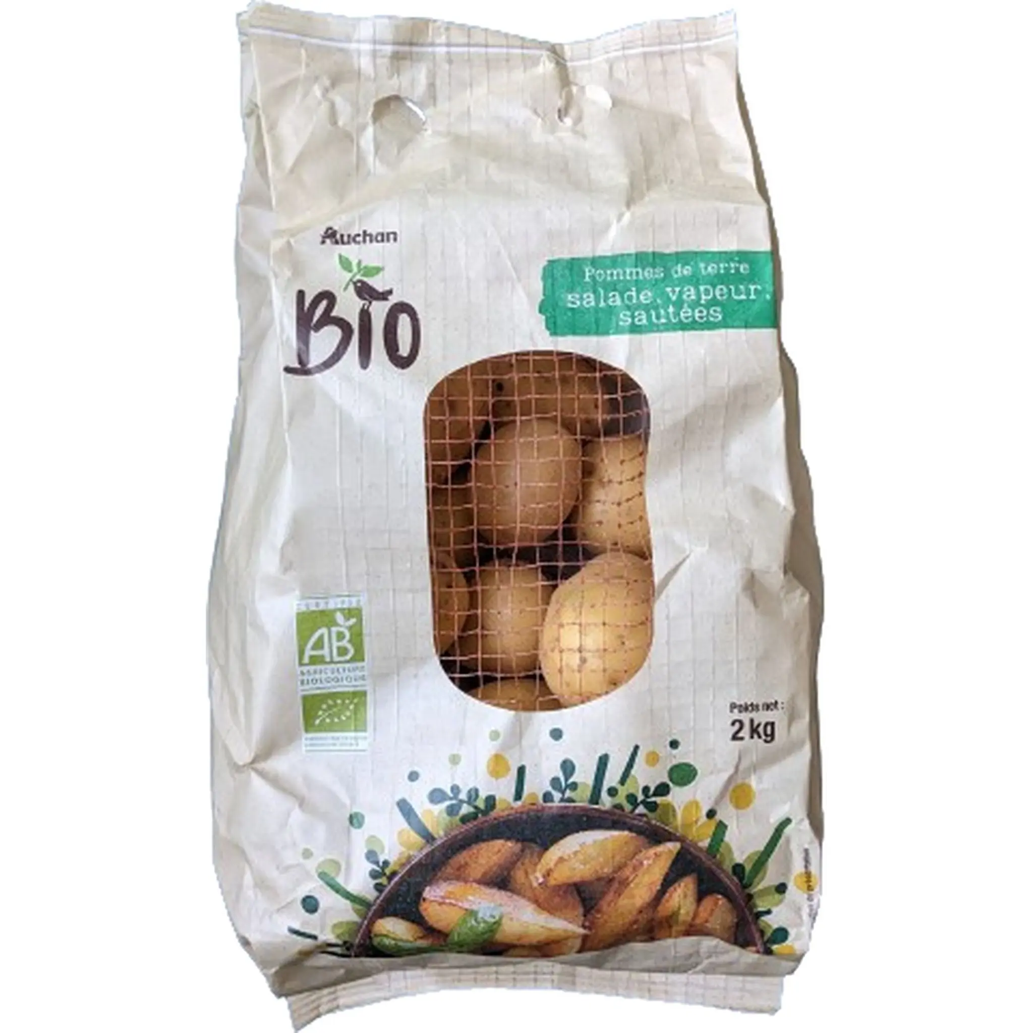 AUCHAN BIO Pommes de terre pour salade et à la vapeur