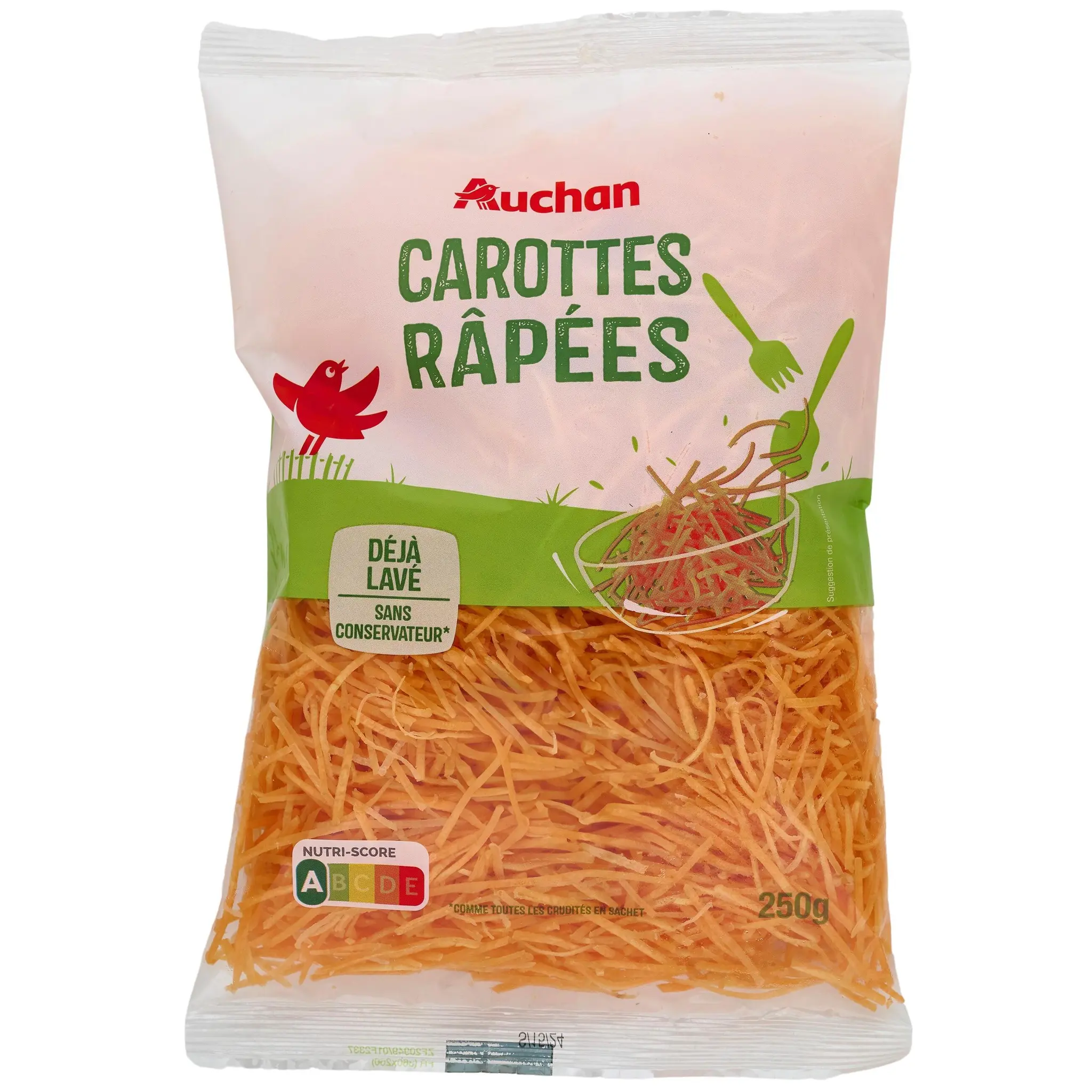 AUCHAN Carottes râpées déjà lavé