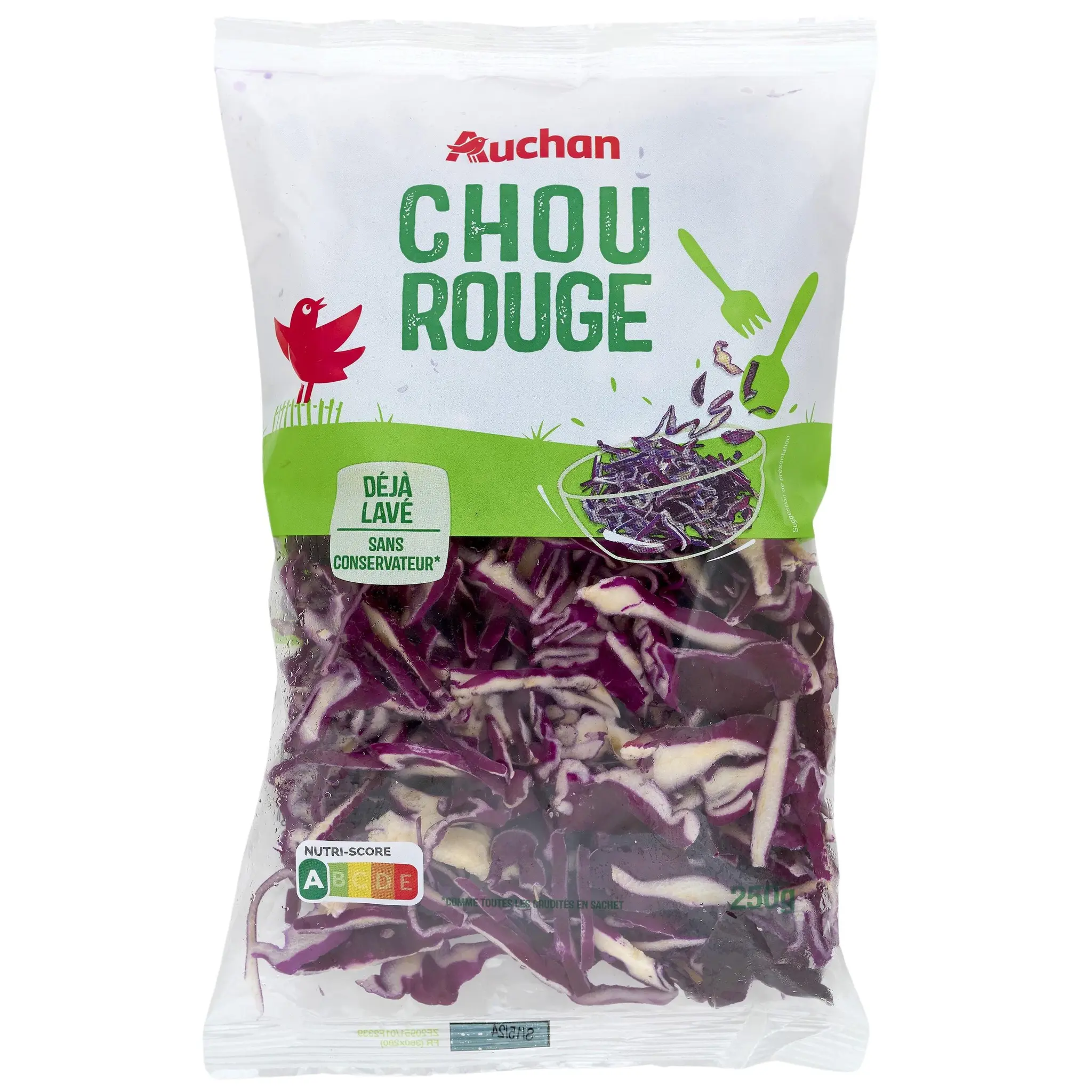 AUCHAN Chou rouge déjà lavé