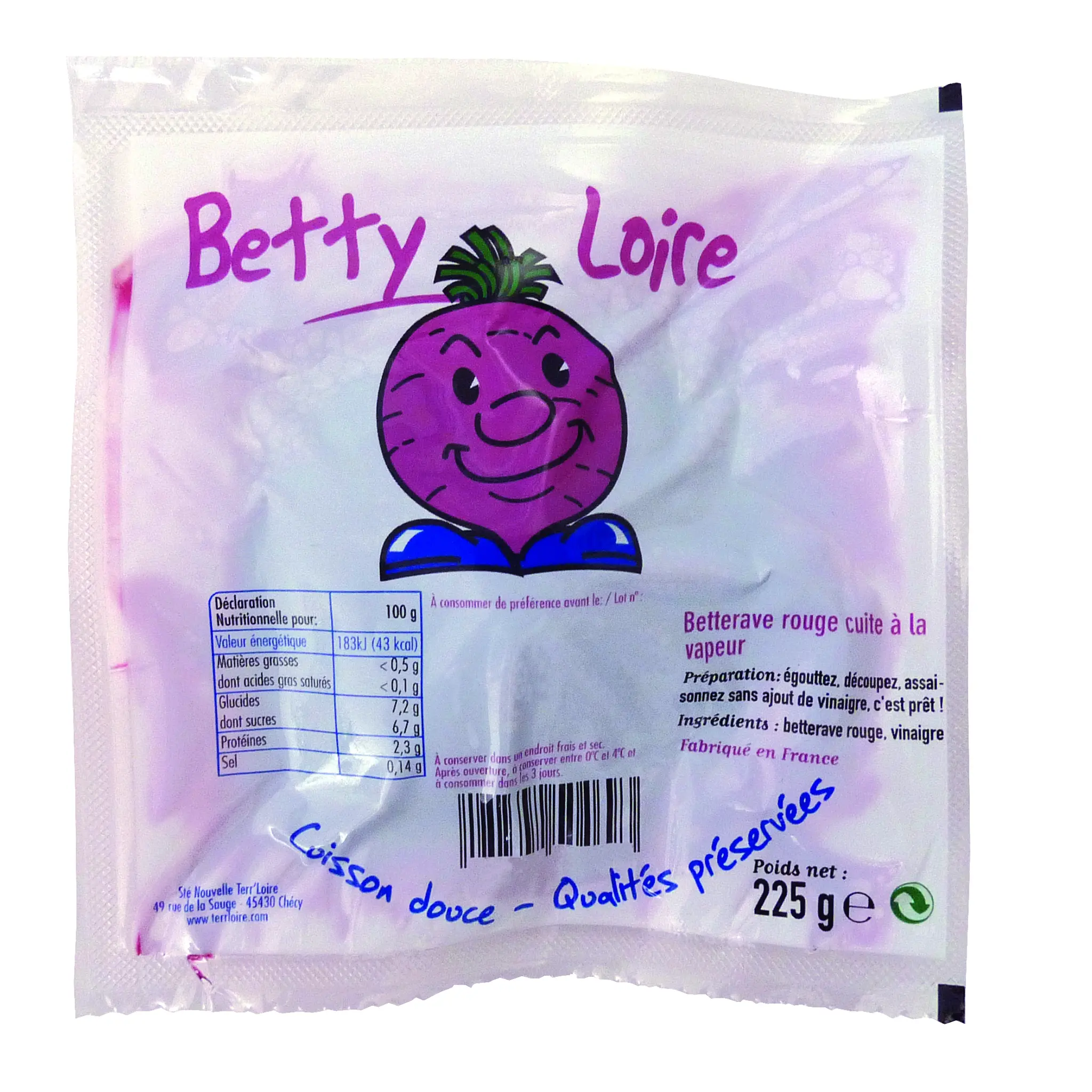 BETTY LOIRE Betteraves rouge cuite à la vapeur sous vide