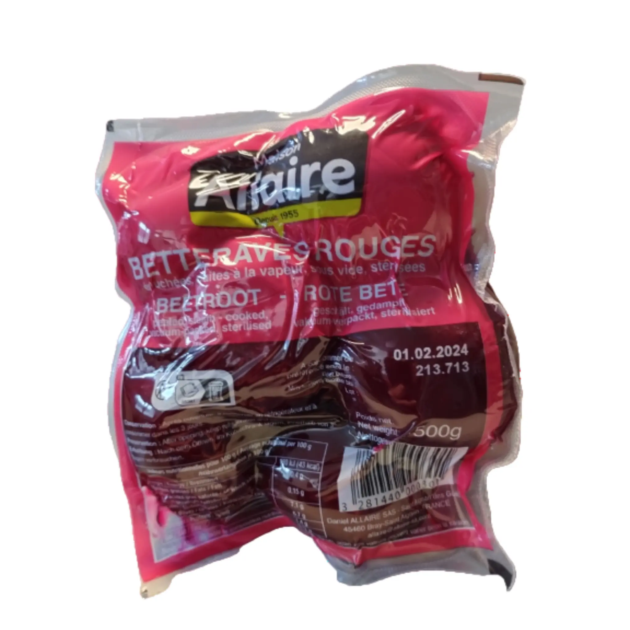 Betteraves rouges entières épluchées cuites