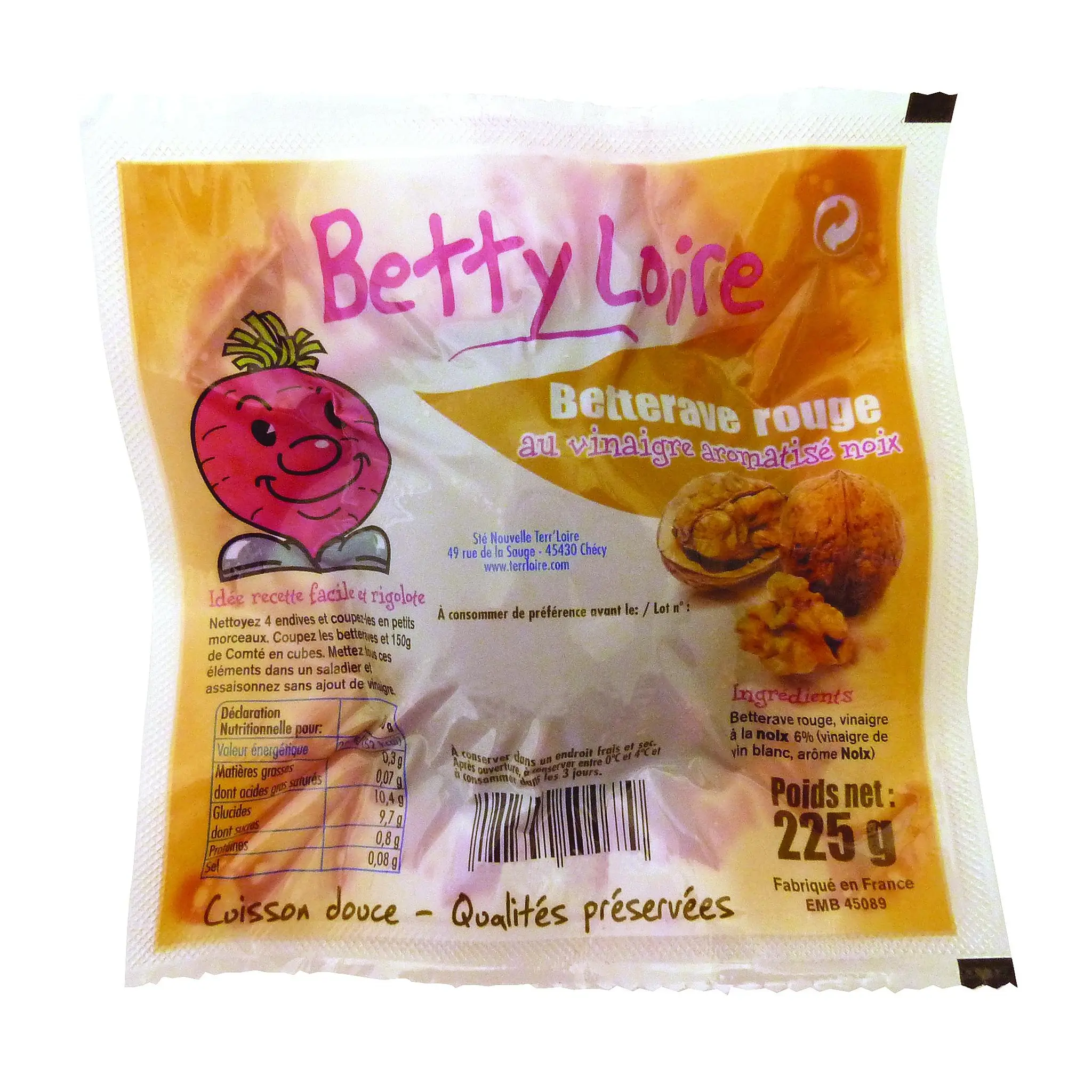 BETTY LOIRE Betterave rouge au vinaigre aromatisé noix